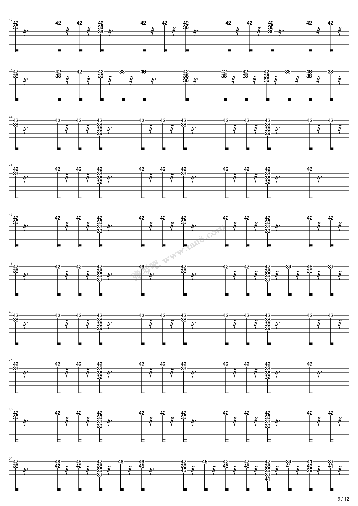 《tik tok》,ke$ha(六线谱 吉他谱吉他谱 第5页