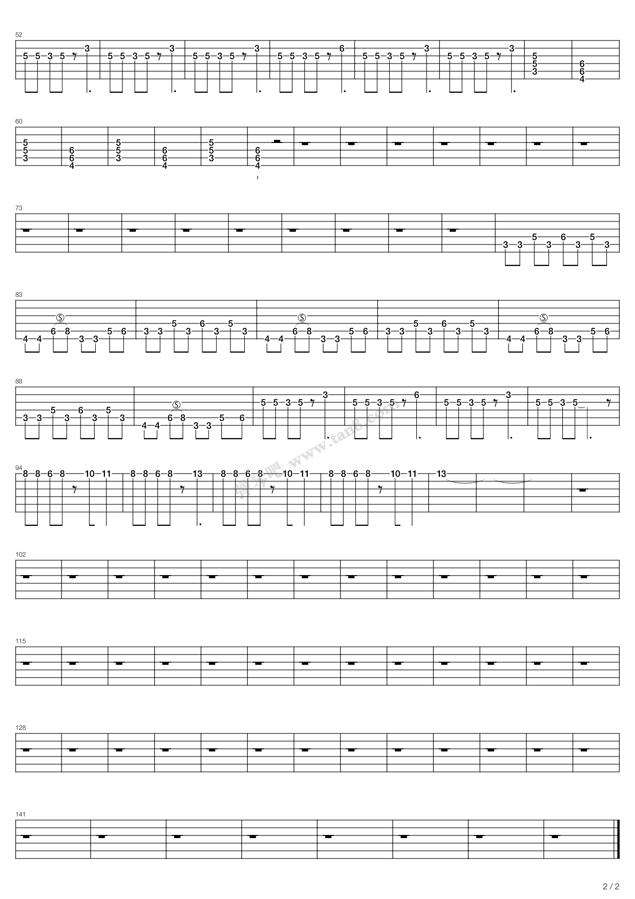 《sweet dreams》,marilyn manson(六线谱 吉他谱吉他谱 第2页