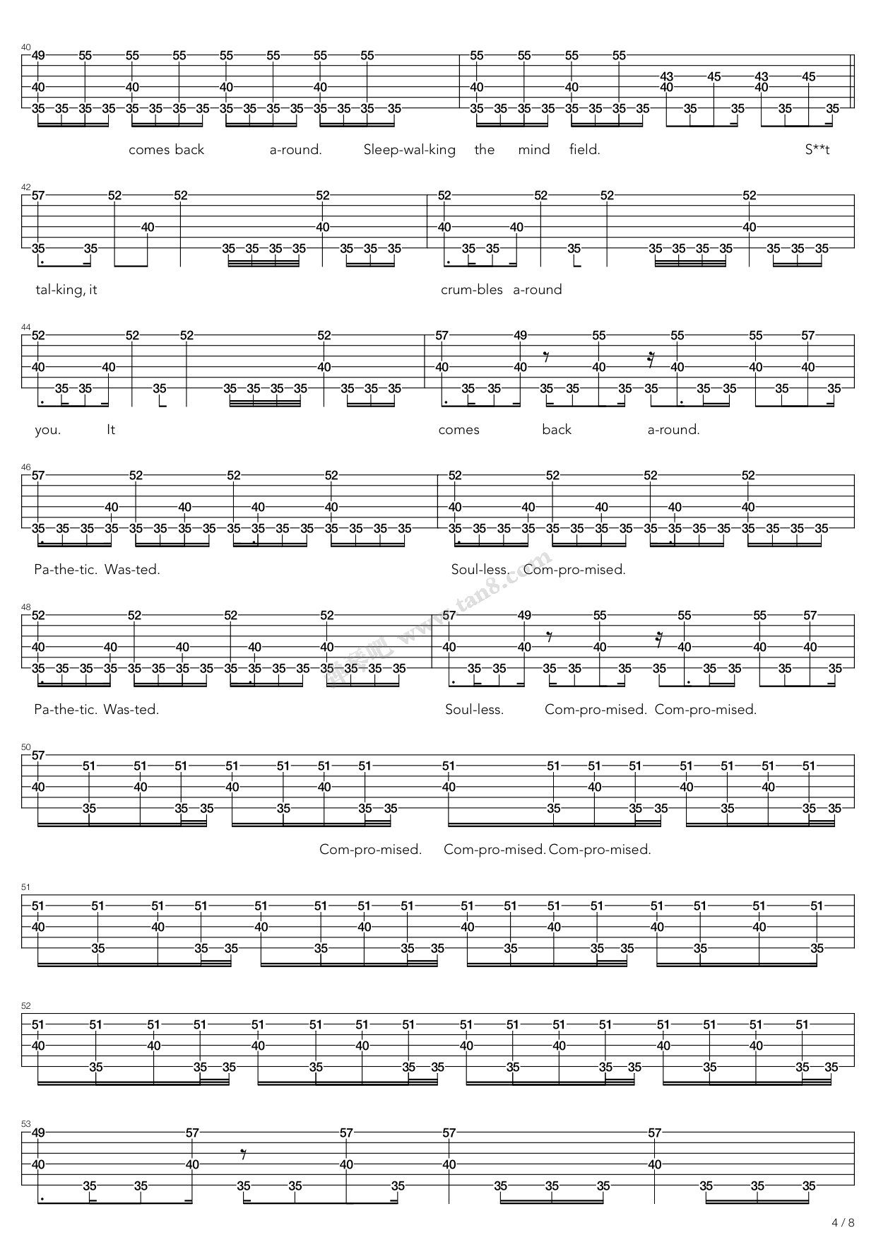 《pathetic》,lamb of god(六线谱 吉他谱吉他谱 第39页