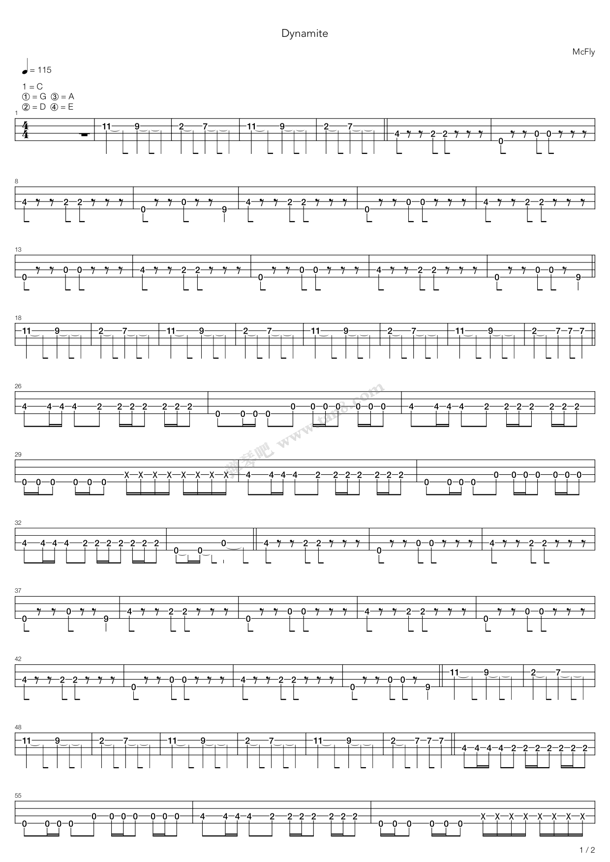 《dynamite》,mcfly(六线谱 吉他谱吉他谱 第8页