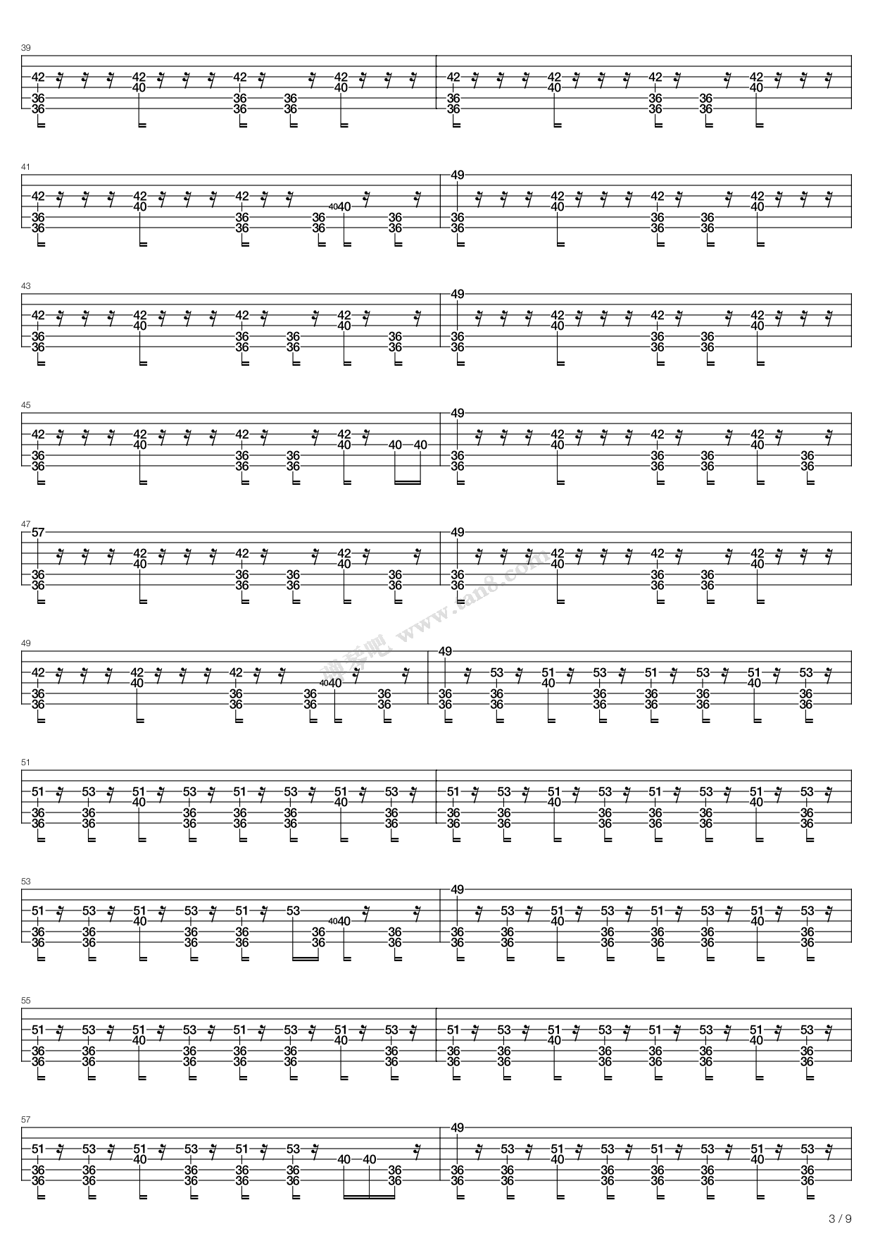 《overdrive》,foo fighters(六线谱 吉他谱吉他谱 第19页