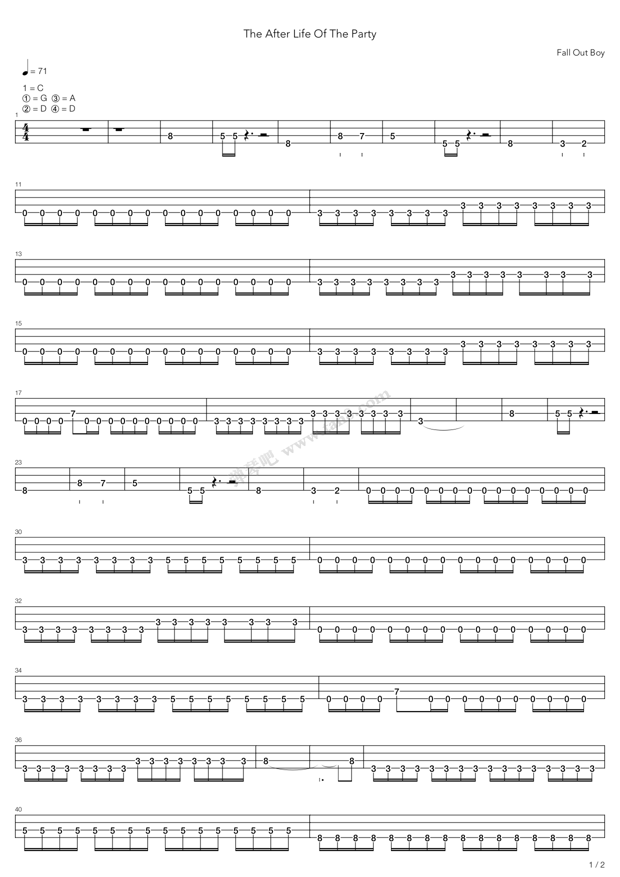 after life of the party 吉他谱-虫虫吉他谱免费下载