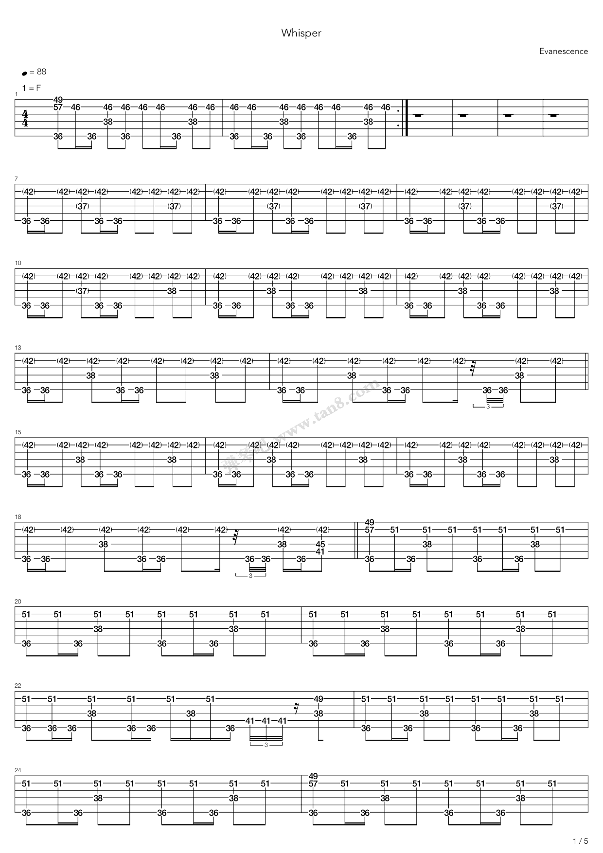 whisper 吉他谱-虫虫吉他谱免费下载