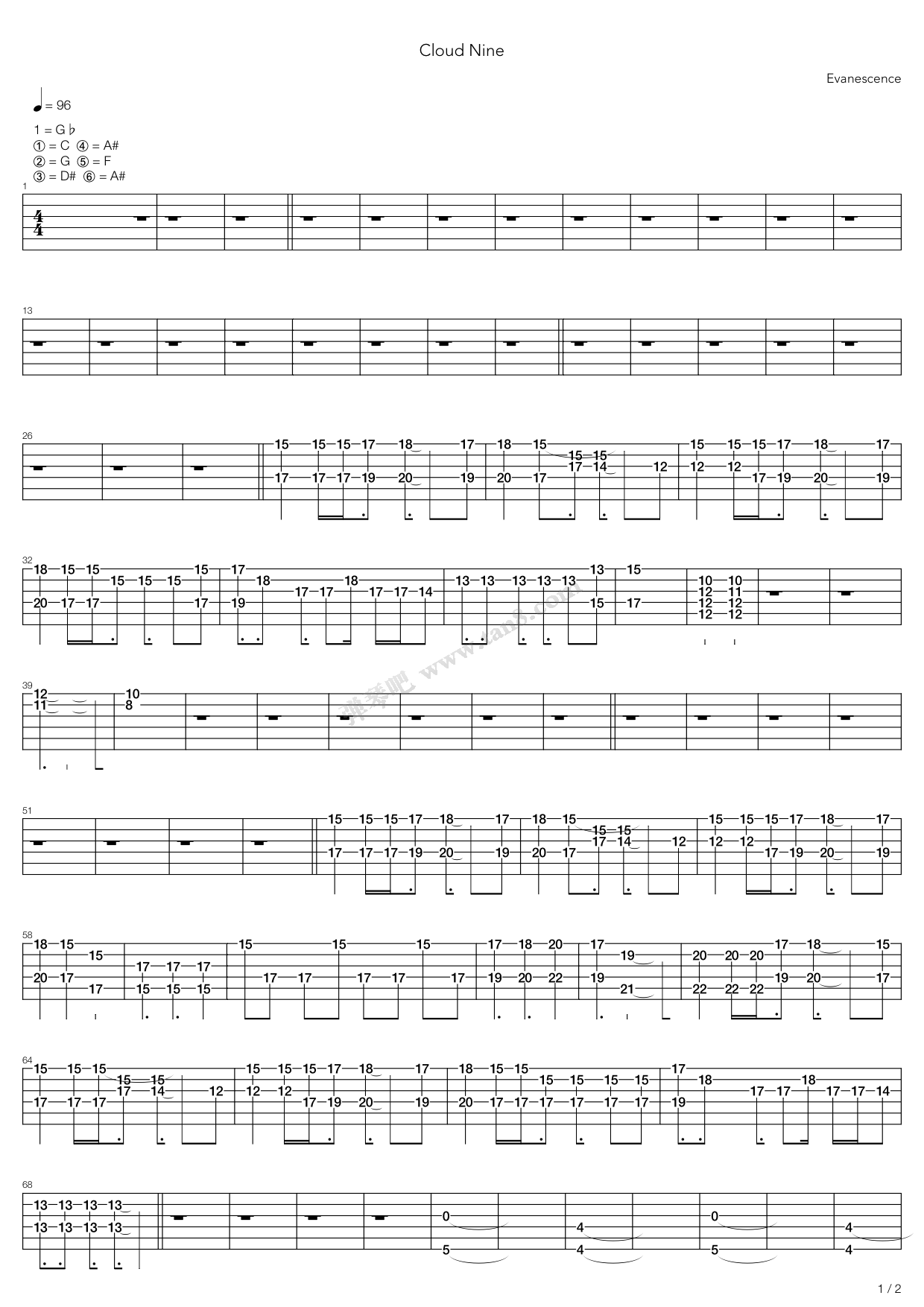 cloud nine 吉他谱-虫虫吉他谱免费下载