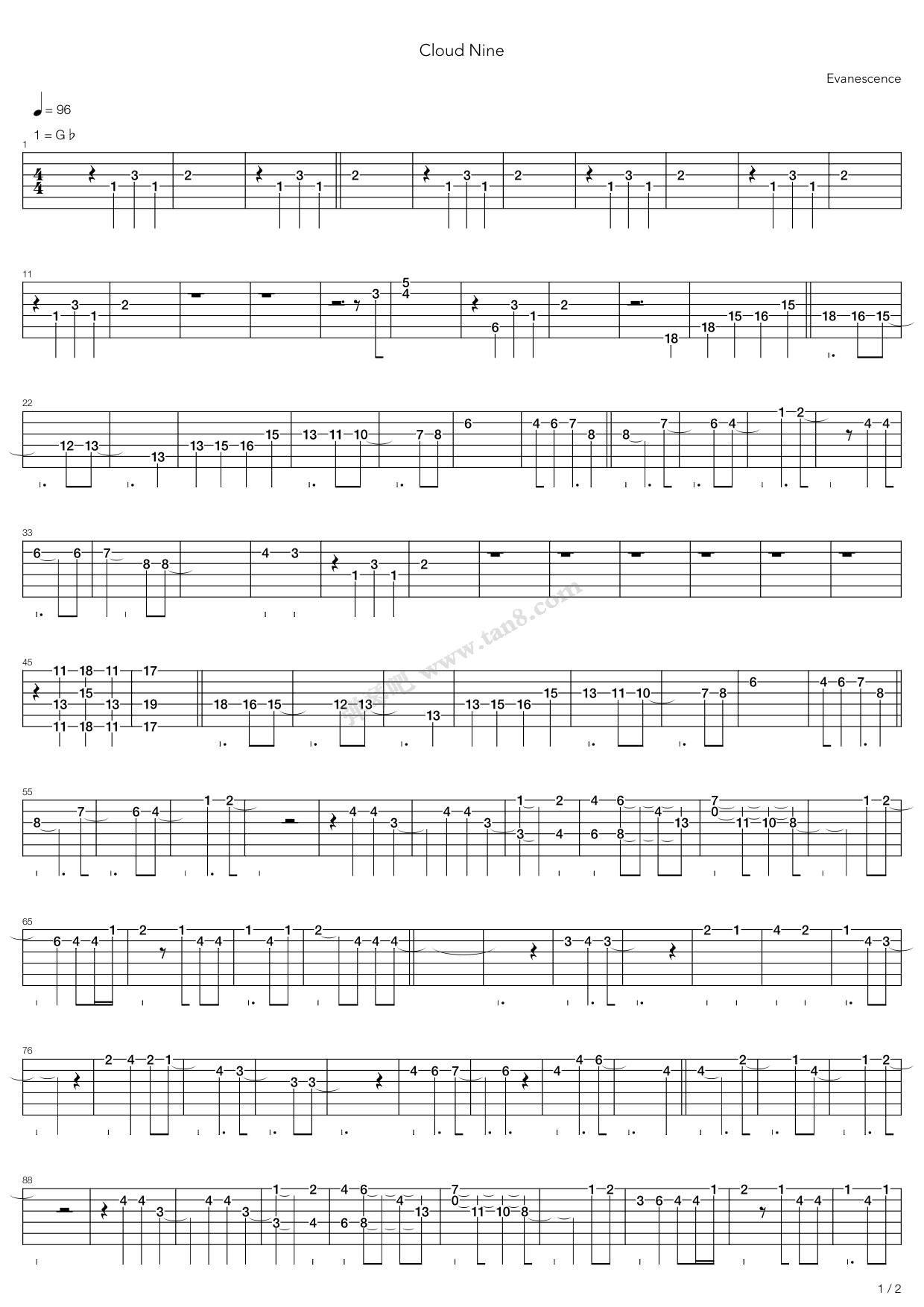 cloud nine 吉他谱-虫虫吉他谱免费下载
