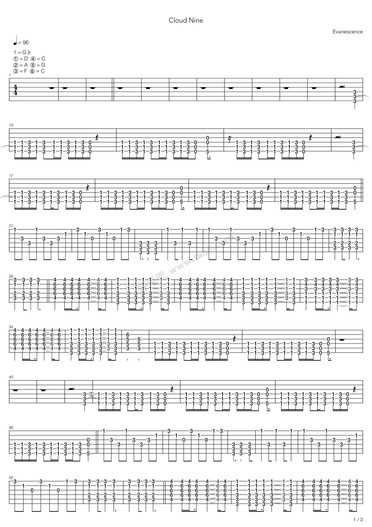 cloud nine 吉他谱-虫虫吉他谱免费下载