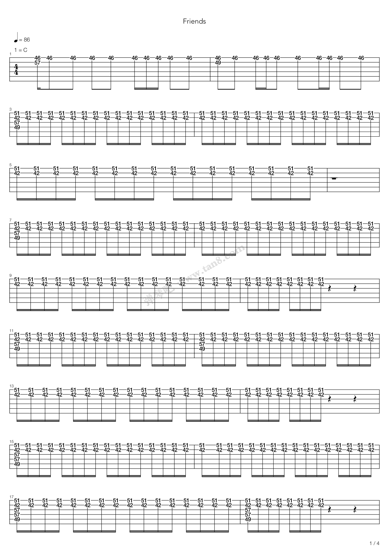 《friends》,joe satriani(六线谱 吉他谱吉他谱 第13页