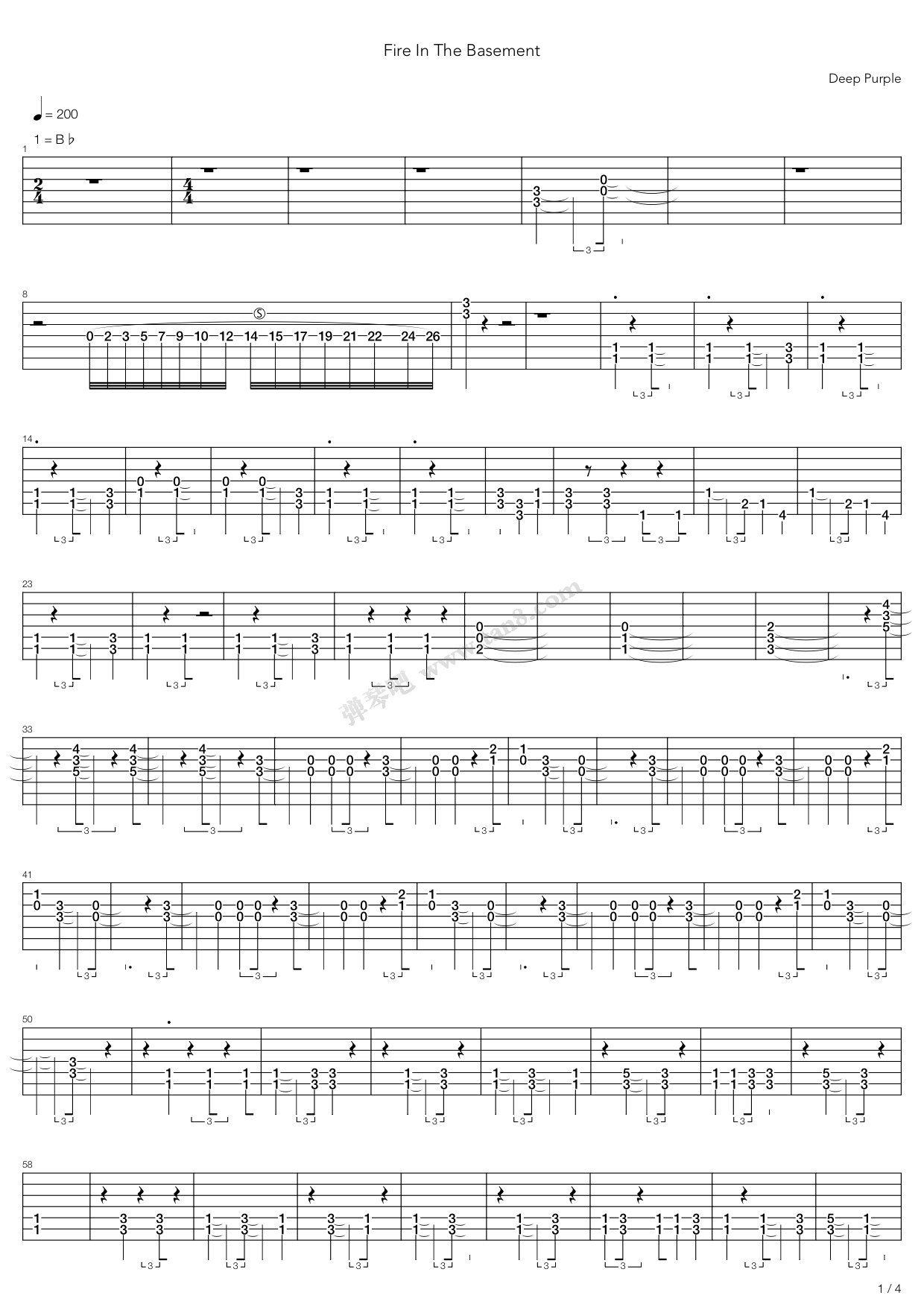 fire in the basement 吉他谱-虫虫吉他谱免费下载