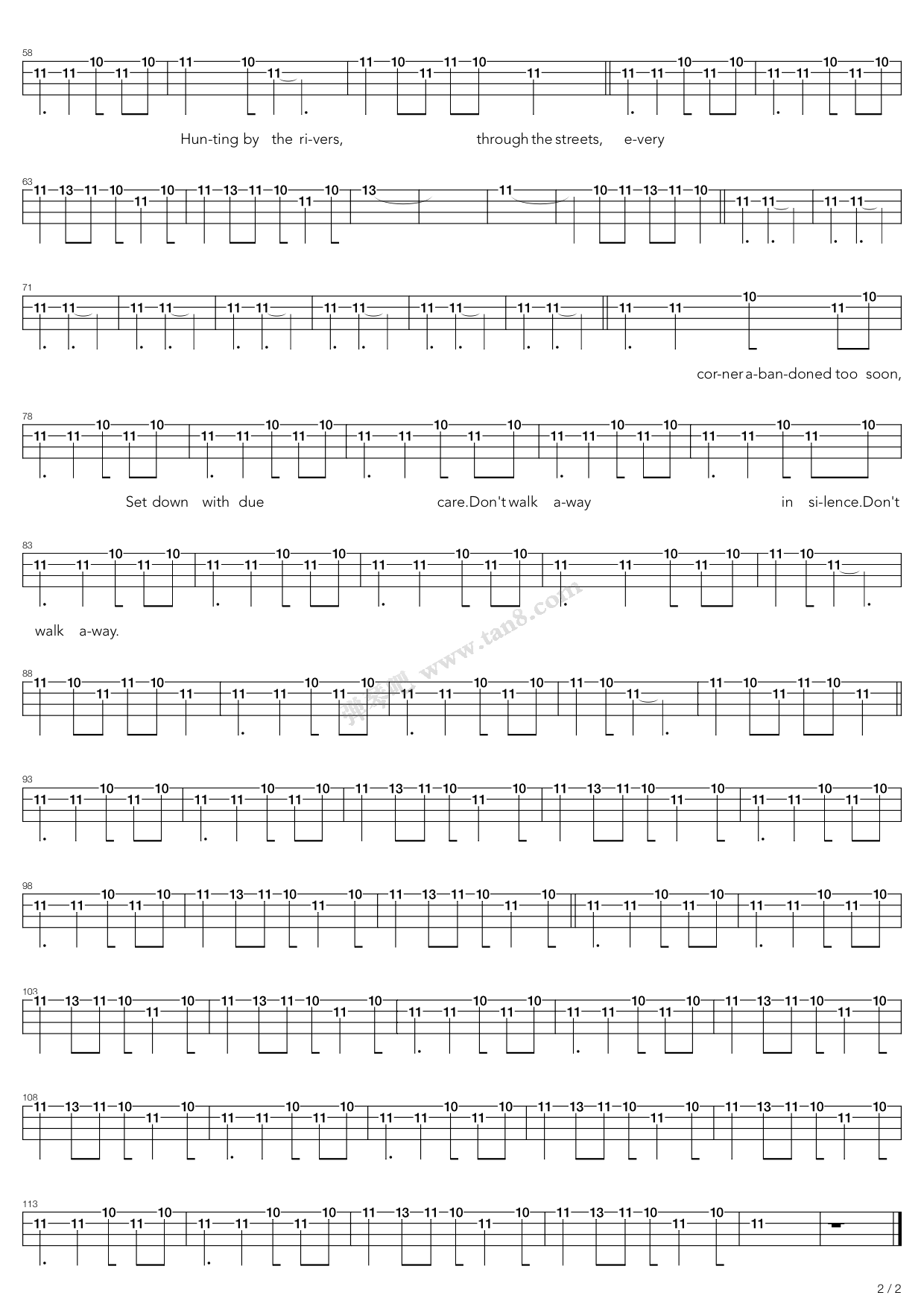 《atmosphere》,joy division(六线谱 吉他谱吉他谱 第10页