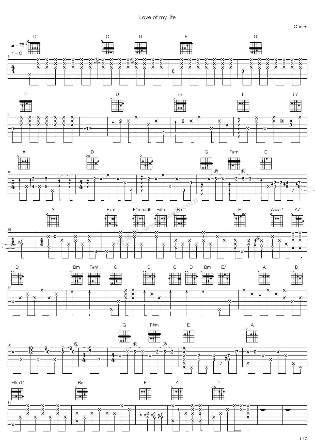 Time of Your Life吉他谱_Green Day_G调弹唱76%专辑版 - 吉他世界