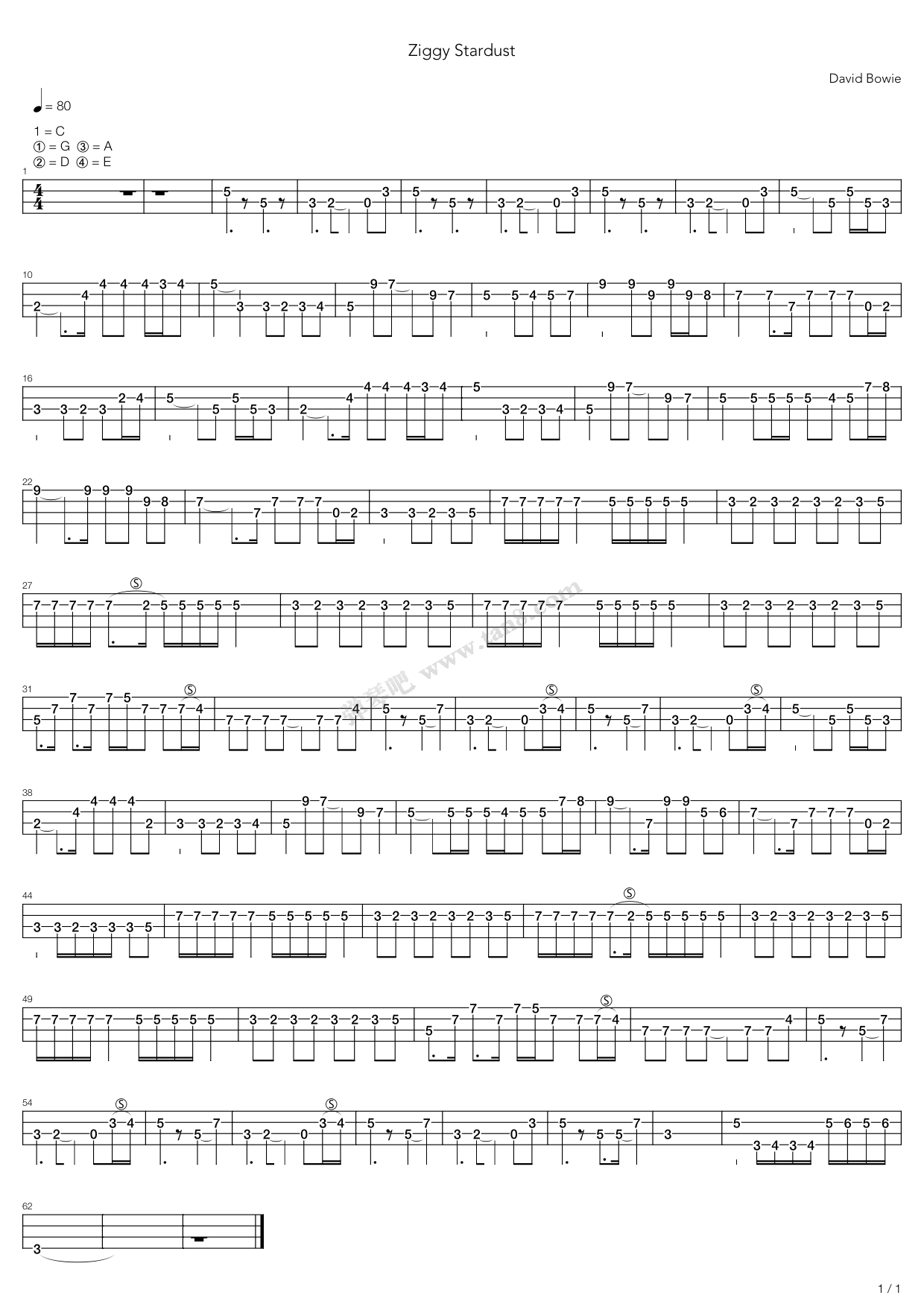 《ziggy stardust》,david bowie(六线谱 吉他谱吉他谱 第10页