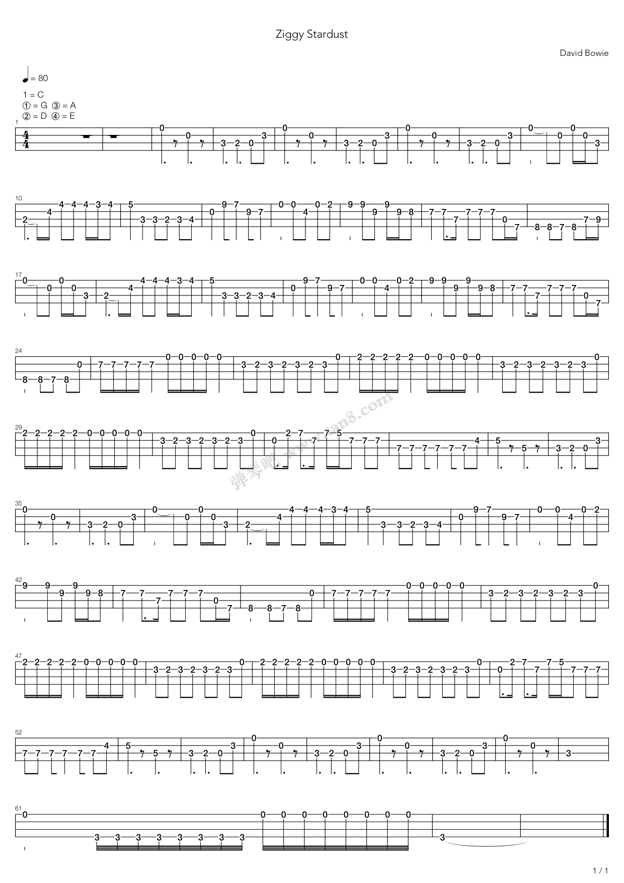 ziggy stardust 吉他谱-虫虫吉他谱免费下载