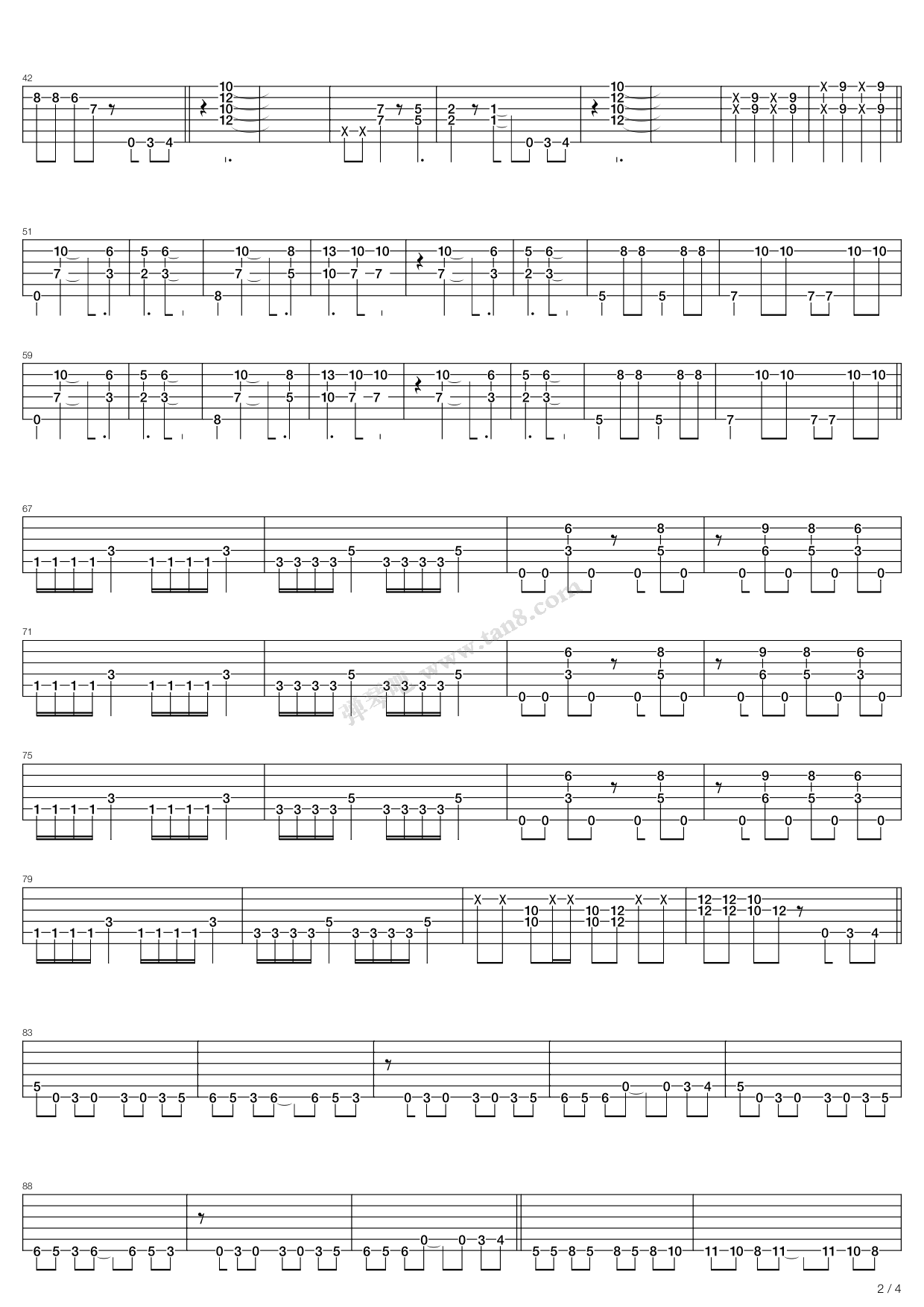 《worst》,ナイトメア(六线谱 吉他谱吉他谱 第2页