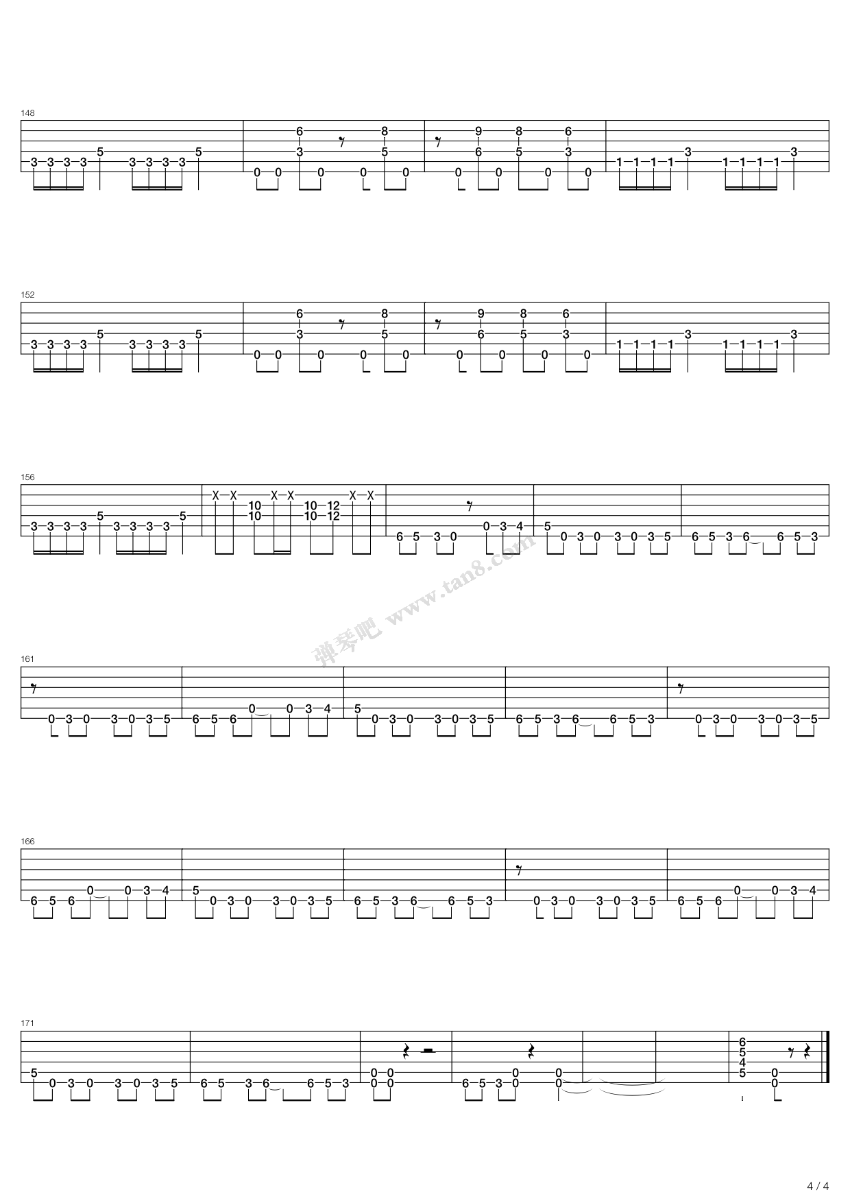 《worst》,ナイトメア(六线谱 吉他谱吉他谱 第4页