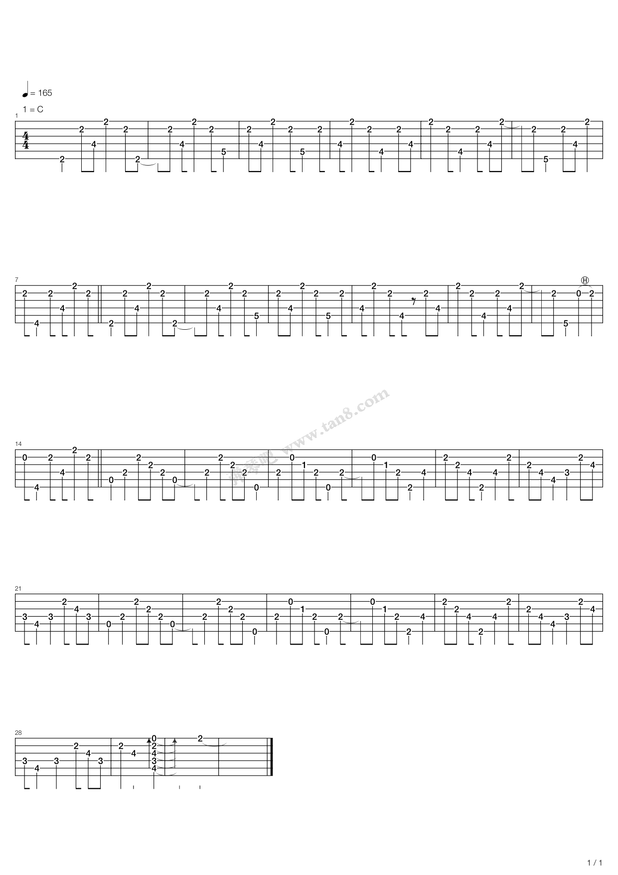 《interlude》,my chemical romance(六线谱 吉他谱吉他谱 第1页