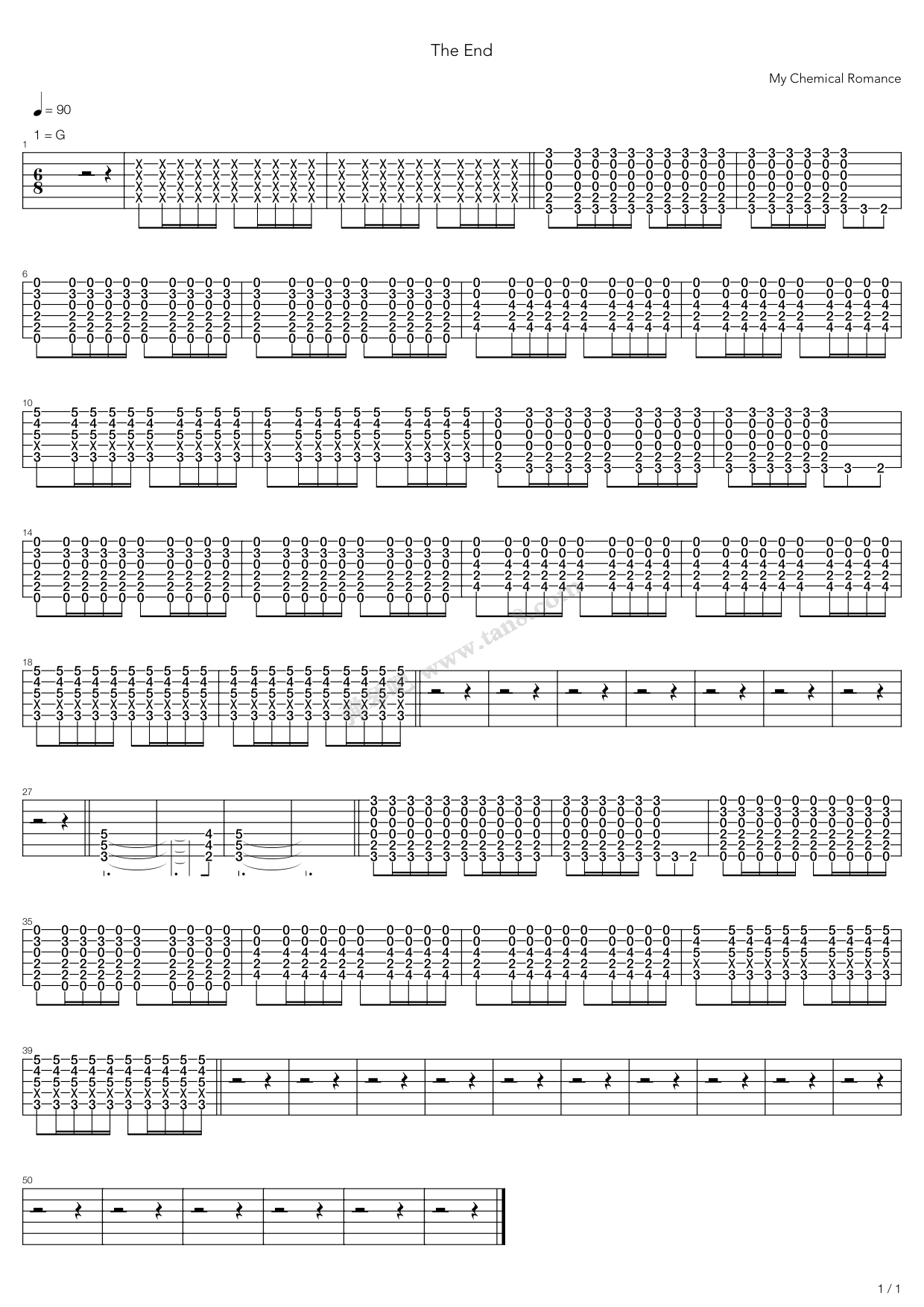 《end》,my chemical romance(六线谱 吉他谱吉他谱 第6页