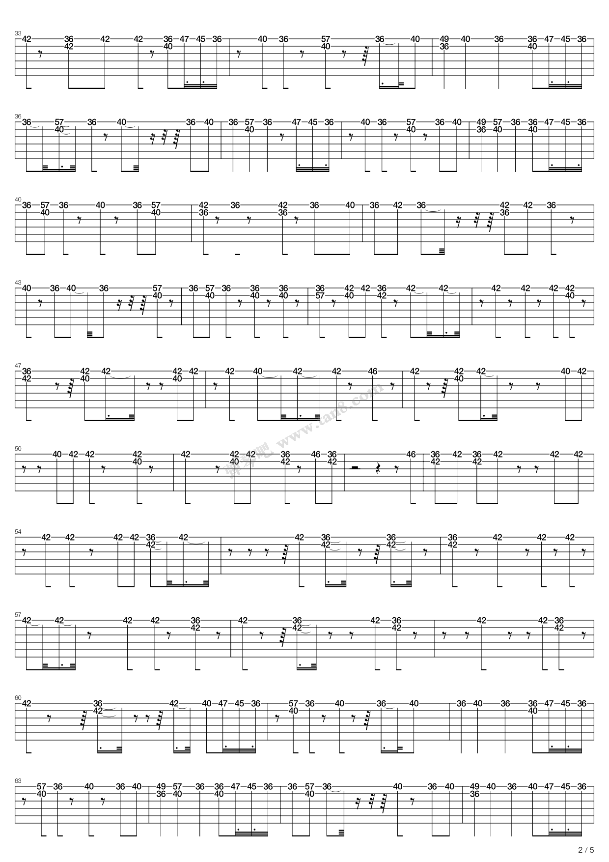 《domino》,kiss(六线谱 吉他谱吉他谱 第15页