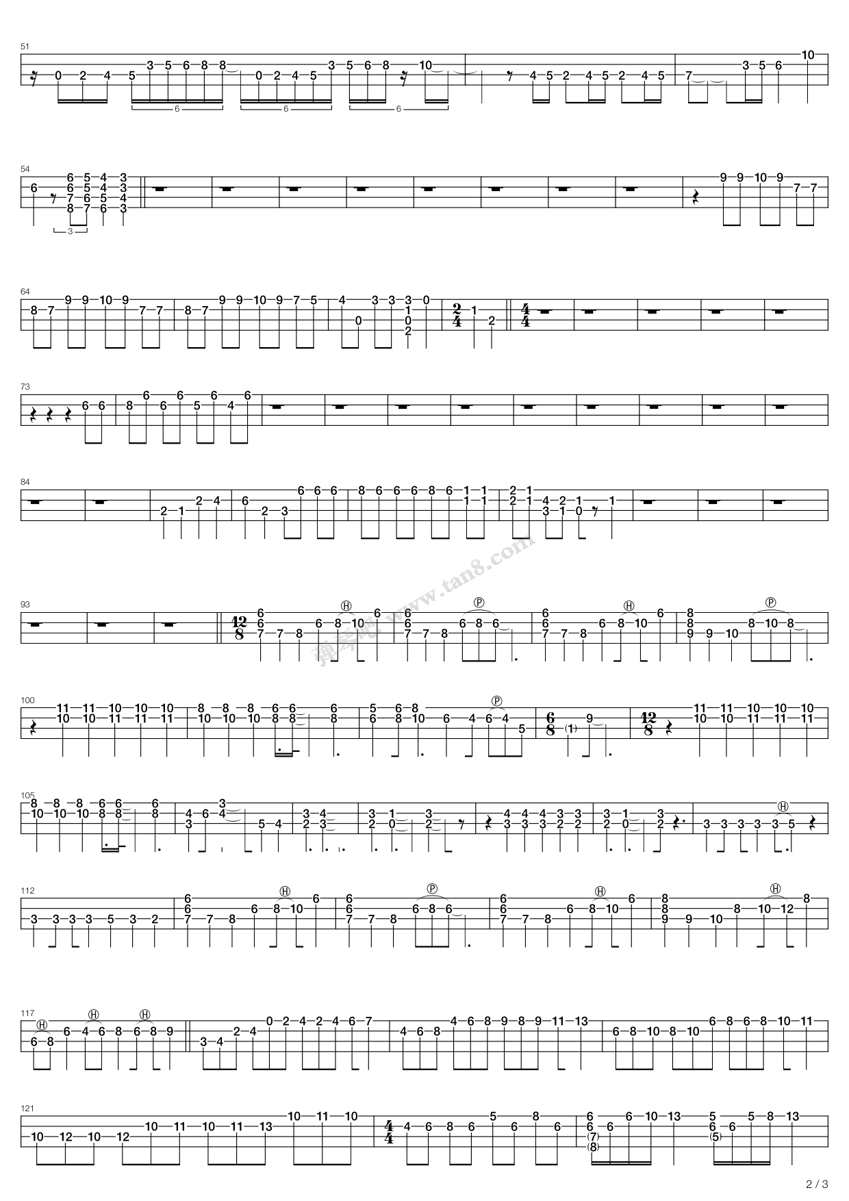 《bohemian rhapsody》,queen(六线谱 吉他谱吉他谱 第2页