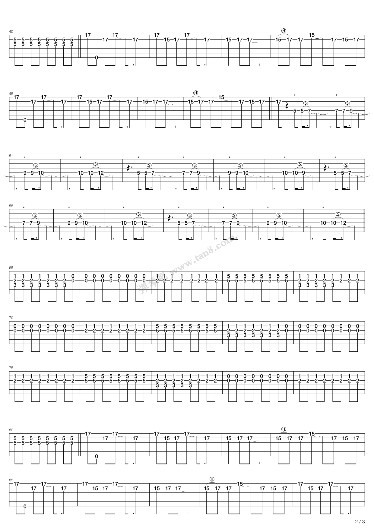 《sway》,lostprophets(六线谱 吉他谱吉他谱 第2页