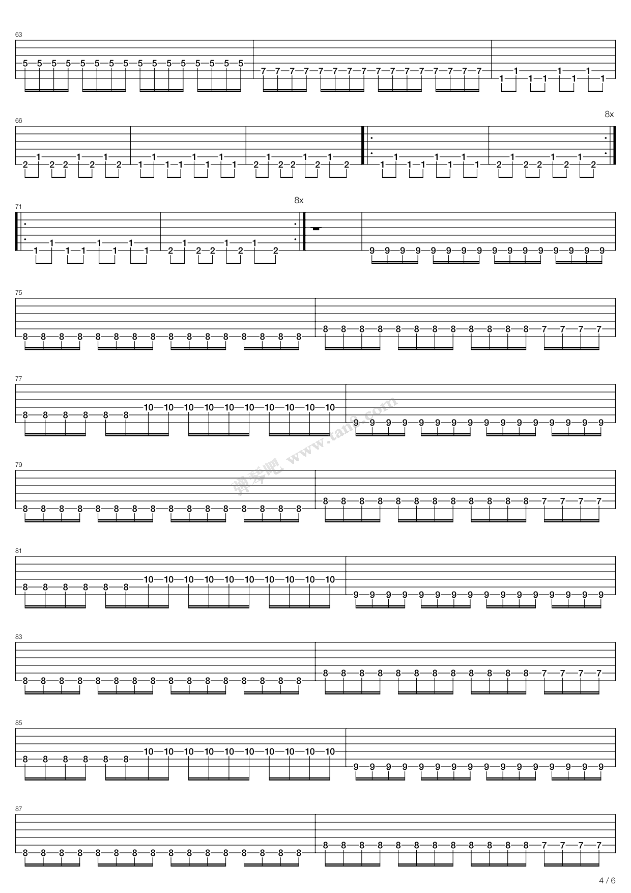 《shallow》,lifelover(六线谱 吉他谱吉他谱 第4页