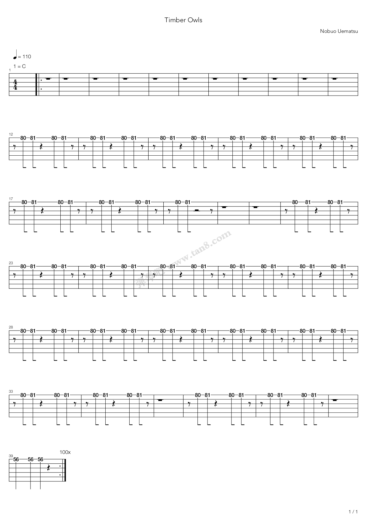 《最终幻想8 - timber owls》,植松伸夫(六线谱 吉他谱吉他谱 第11页