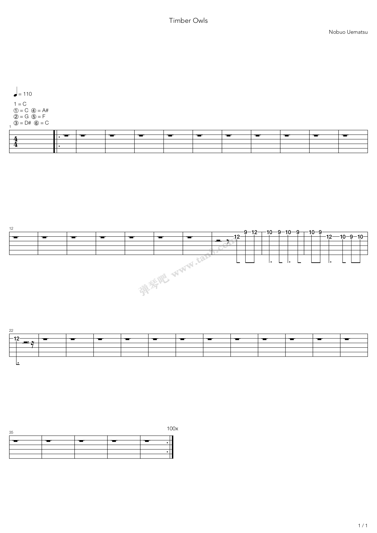 《最终幻想8 - timber owls》,植松伸夫(六线谱 吉他谱吉他谱 第6页