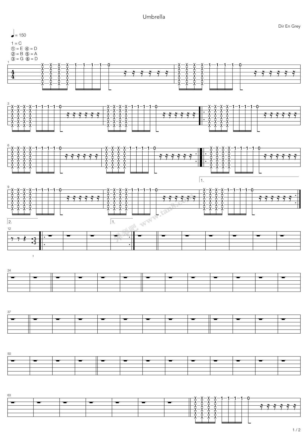 C调完整谱扫弦版《手写的从前》吉他谱 - 国语六线谱 - 六线谱(弹唱谱) - 原调C调 - 易谱库