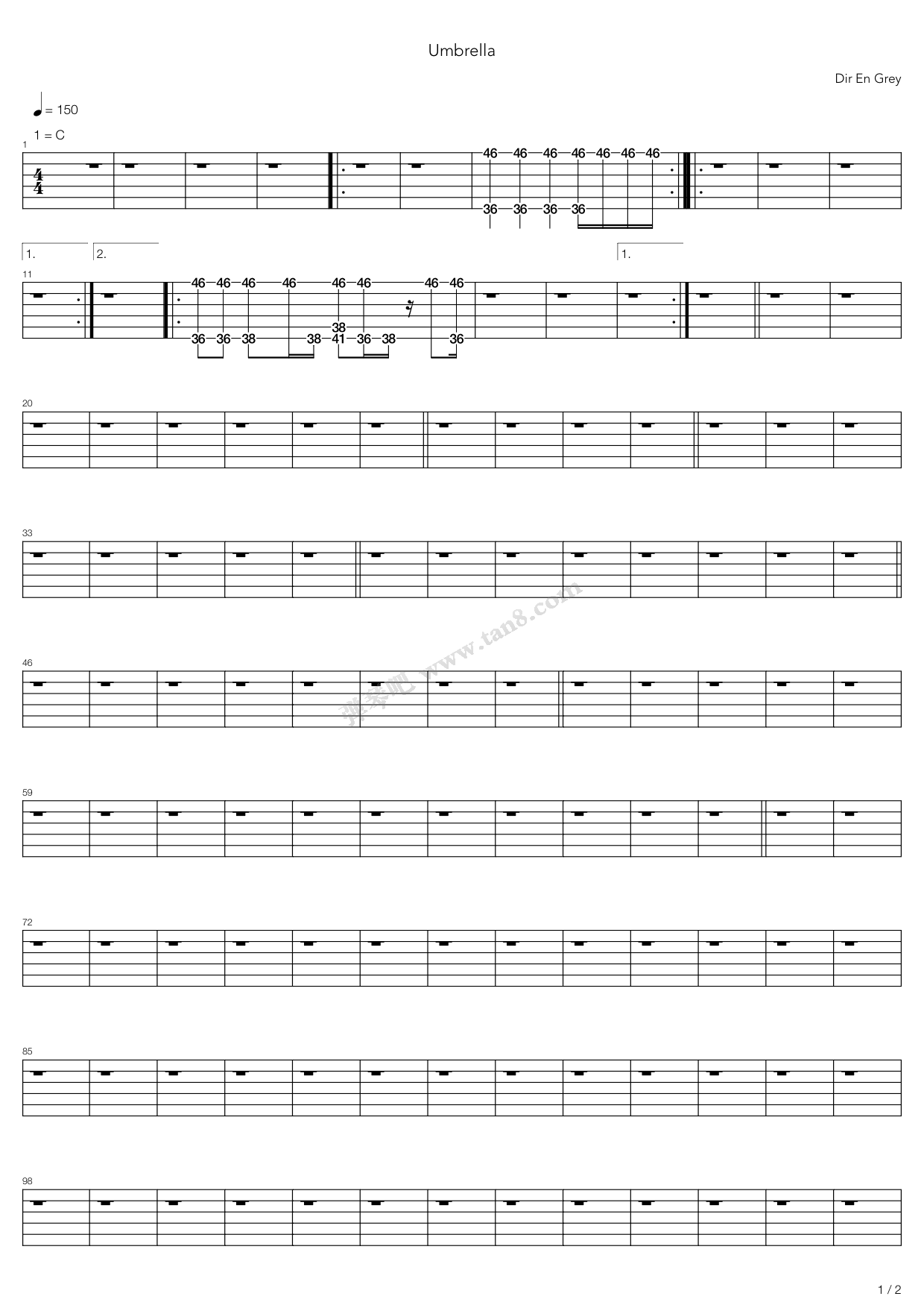 Umbrella 吉他谱虫虫吉他谱免费下载