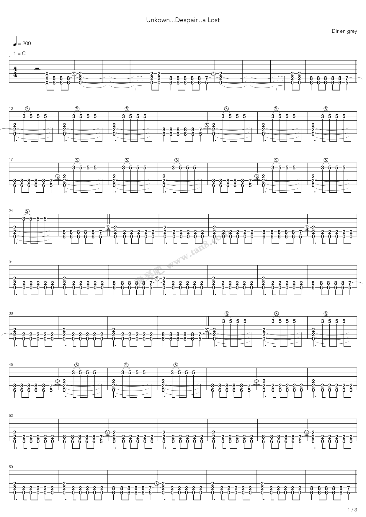 unknown despair a lost 吉他谱-虫虫吉他谱免费下载