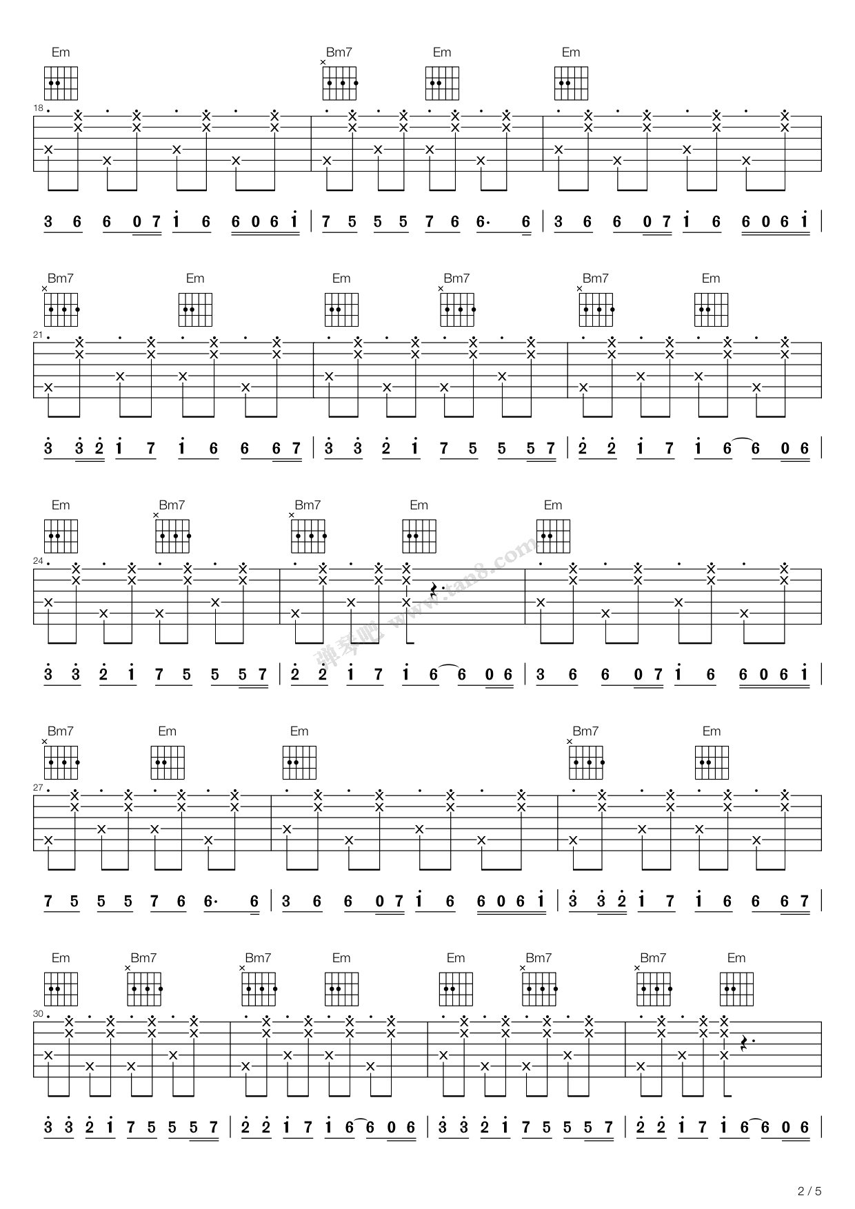 甩葱歌ievanpolkkag调二重奏吉他谱