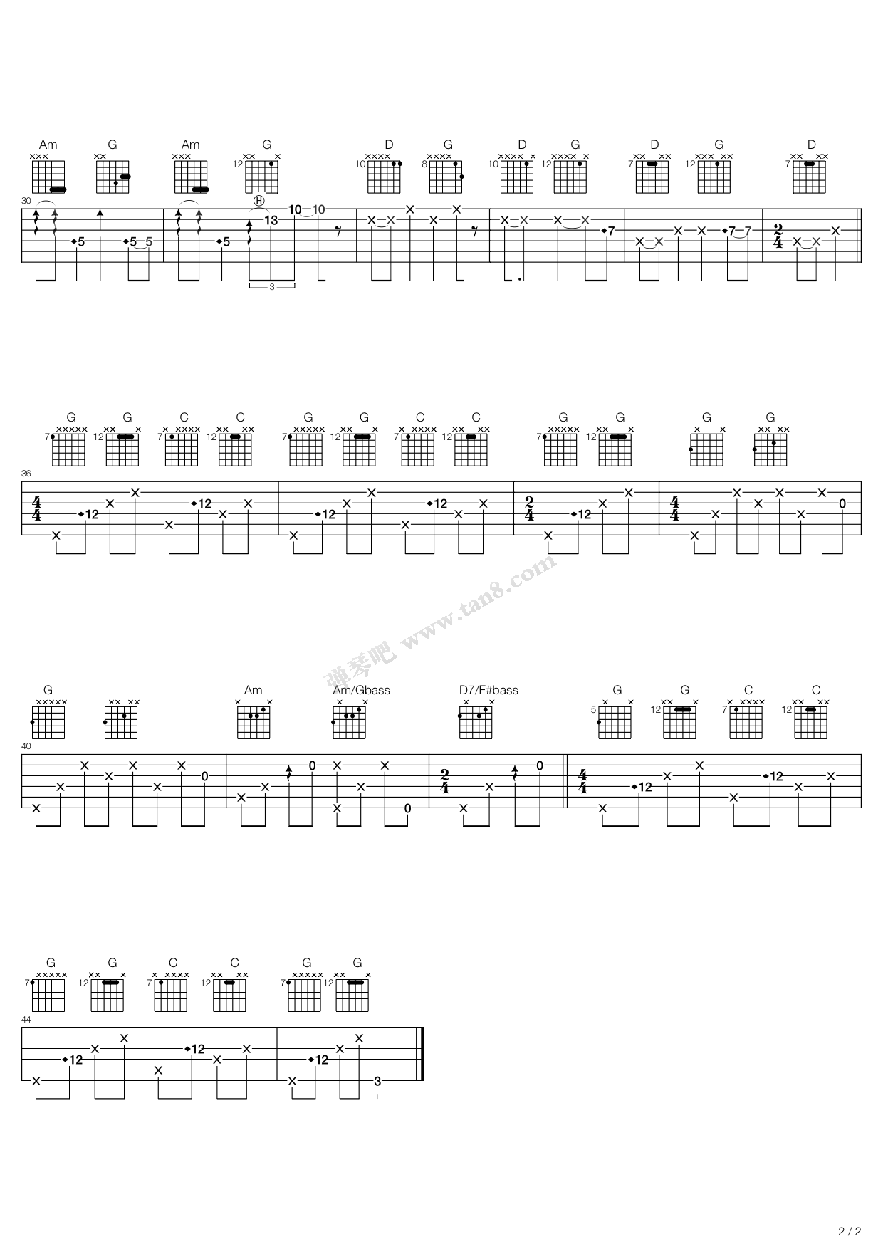 《horizons》,genesis(六线谱 吉他谱吉他谱 第2页