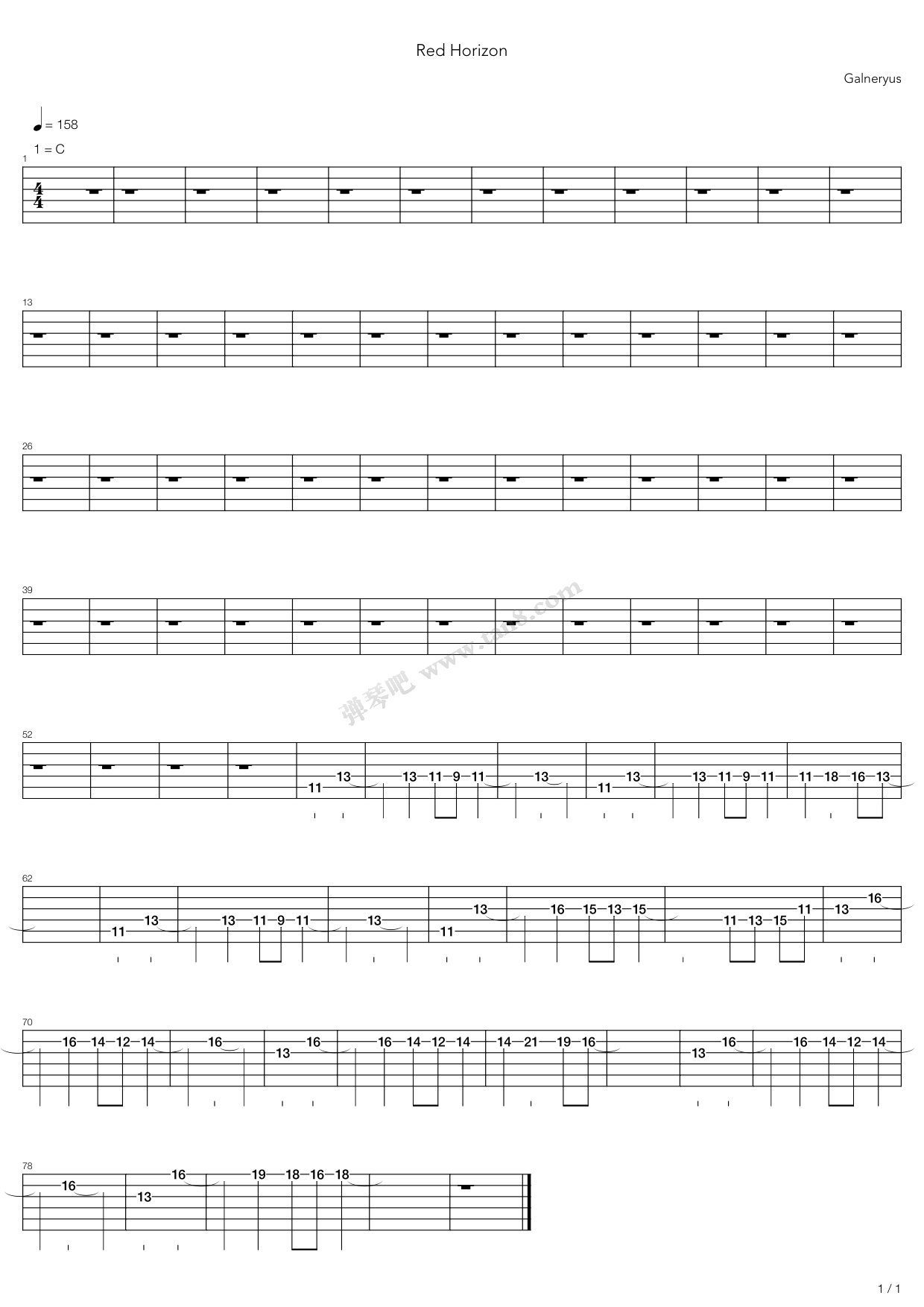 red horizon 吉他谱-虫虫吉他谱免费下载