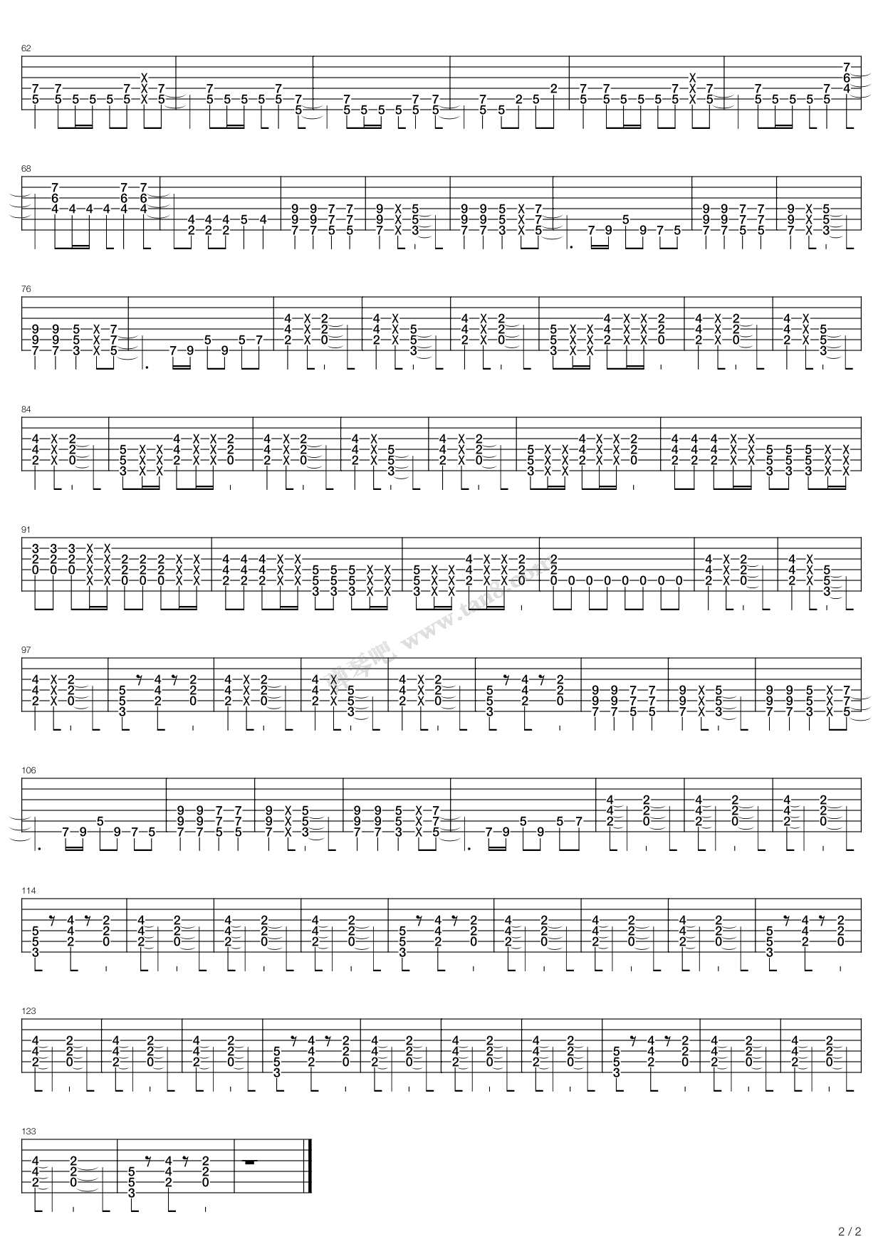 《how long》,gamma ray(六线谱 吉他谱吉他谱 第2页