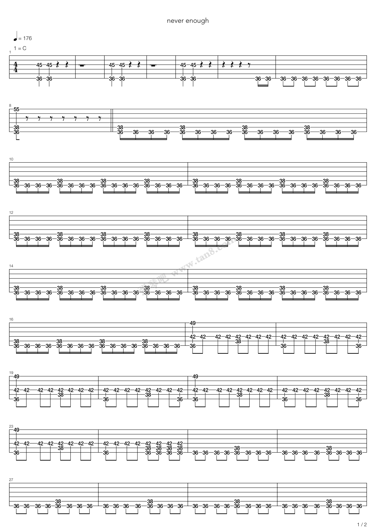 never enough 吉他谱-虫虫吉他谱免费下载