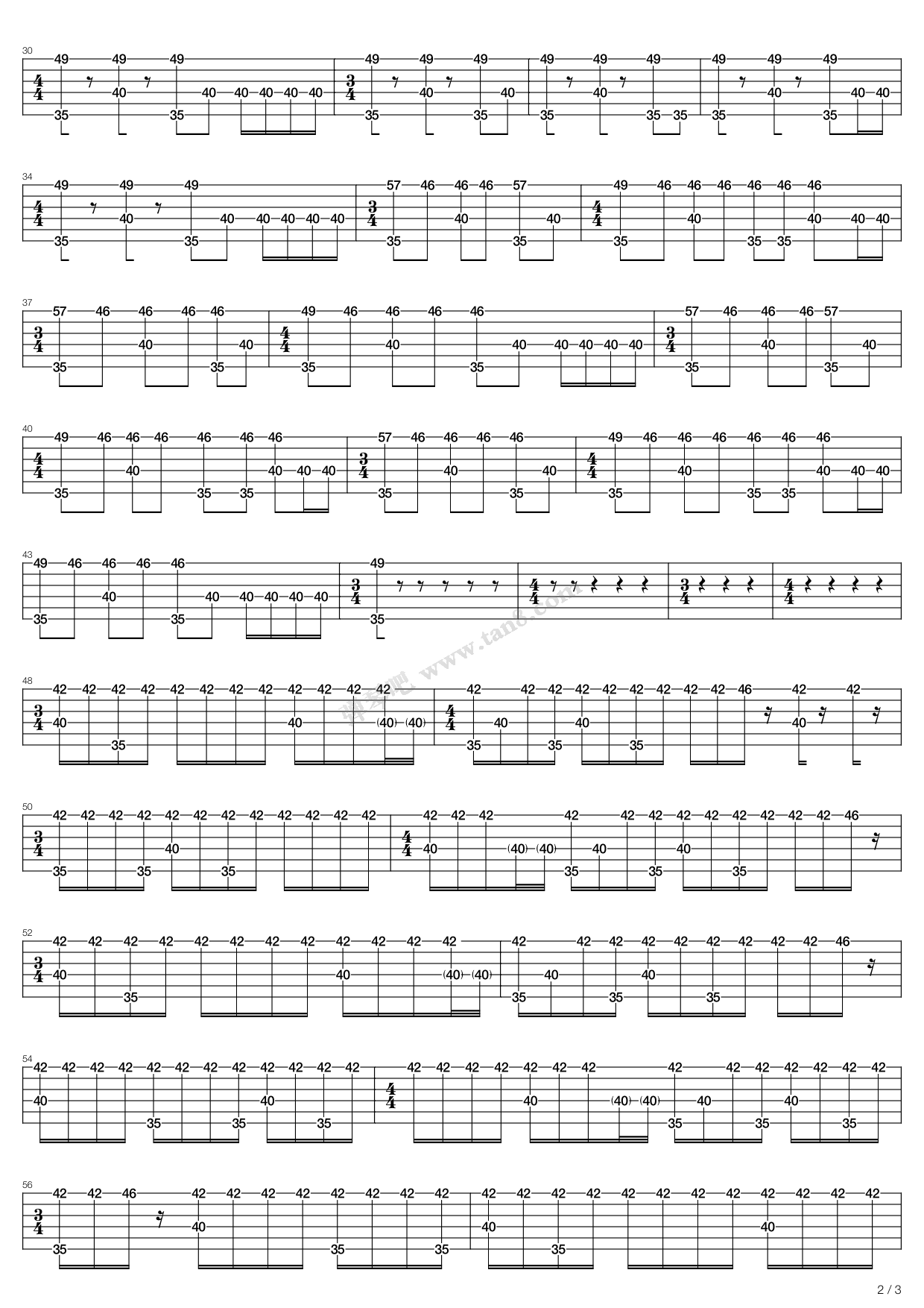 《fire fire》,flyleaf(六线谱 吉他谱吉他谱 第6页