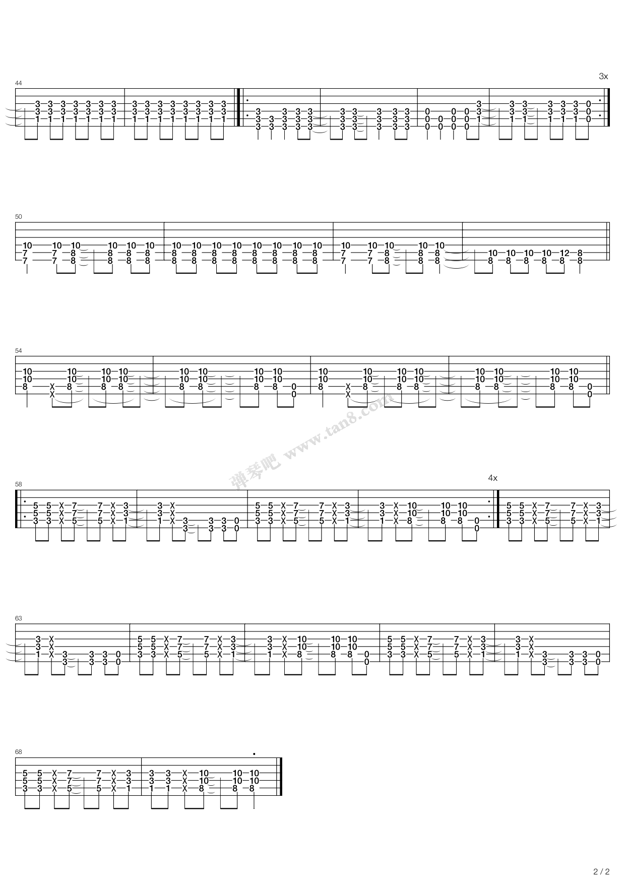 《insomnia》,feeder(六线谱 吉他谱吉他谱 第2页