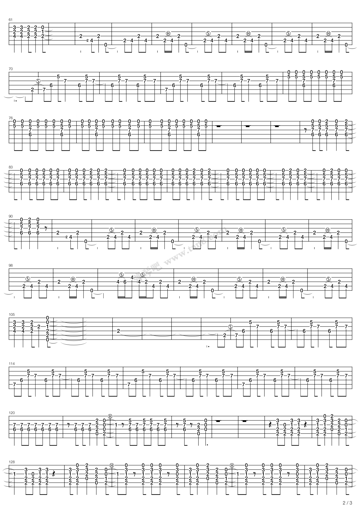 《born on the bayou》,creedence clearwater revival(六线谱 吉他谱