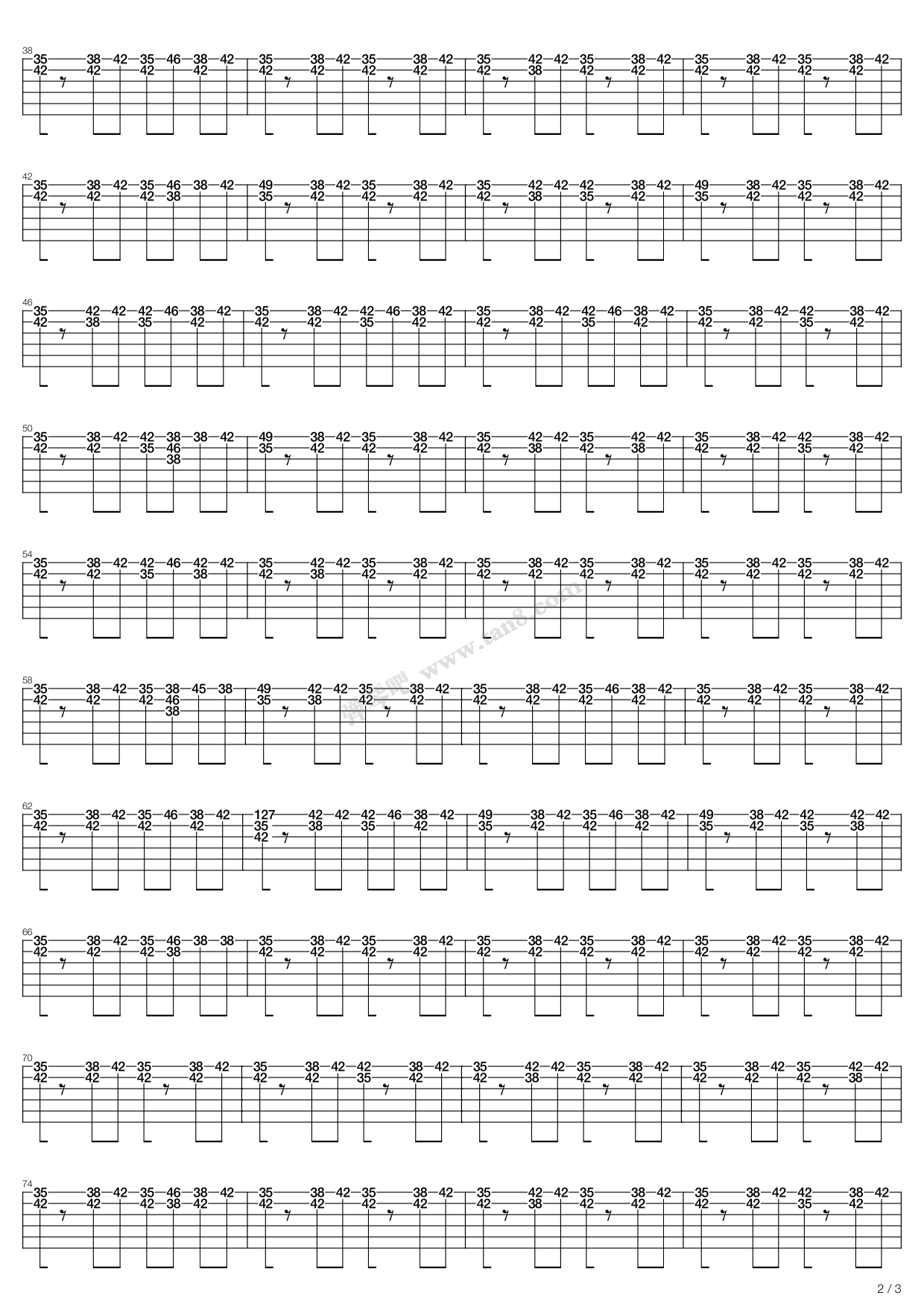 《bad moon rising》,creedence clearwater revival(六线谱 吉他谱