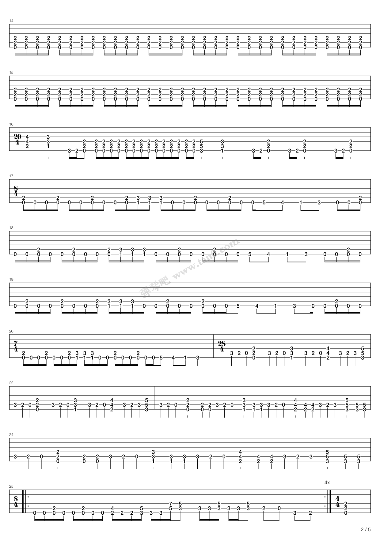 《snowfall》,darkthrone(六线谱 吉他谱吉他谱 第2页