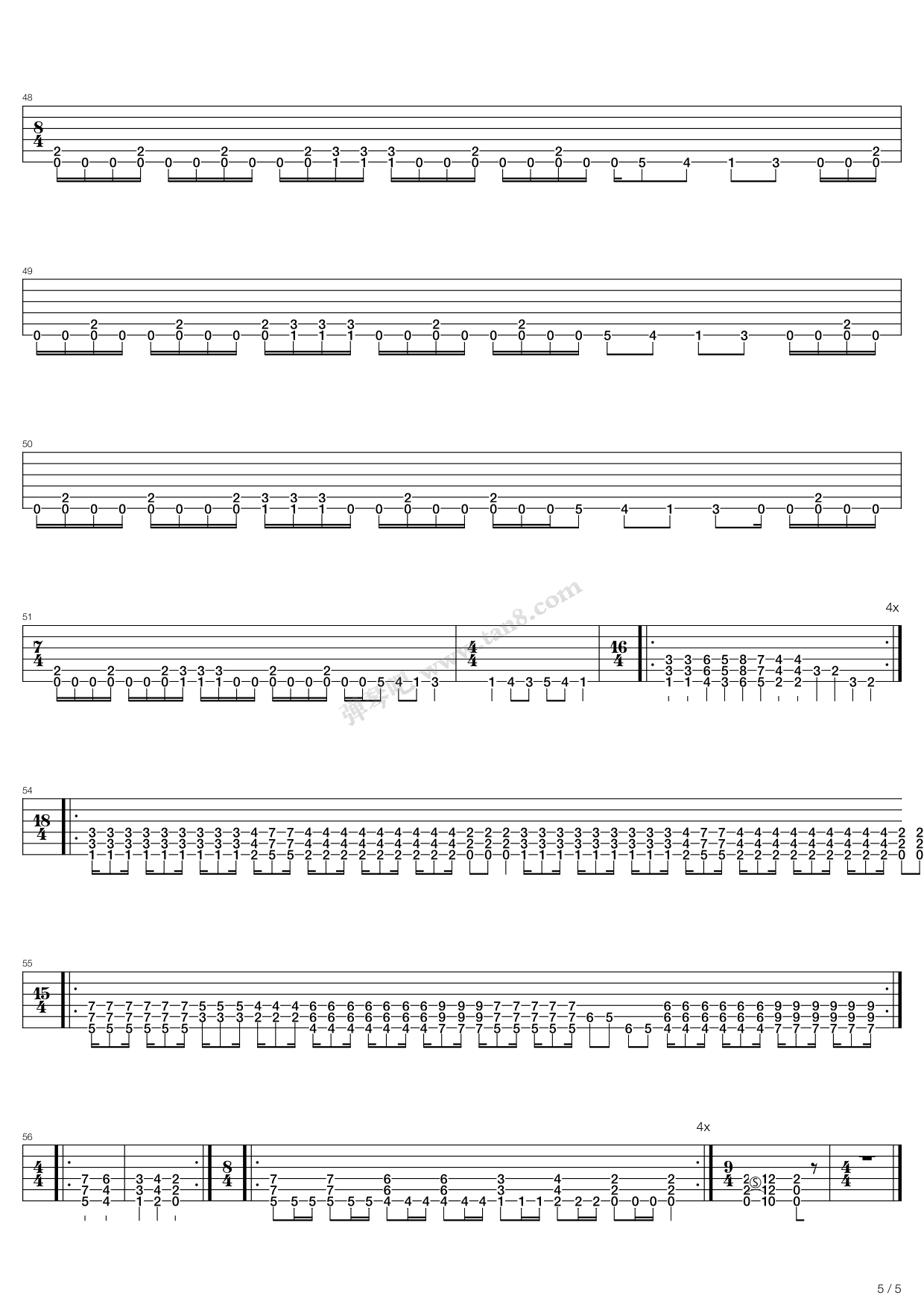 《snowfall》,darkthrone(六线谱 吉他谱吉他谱 第5页