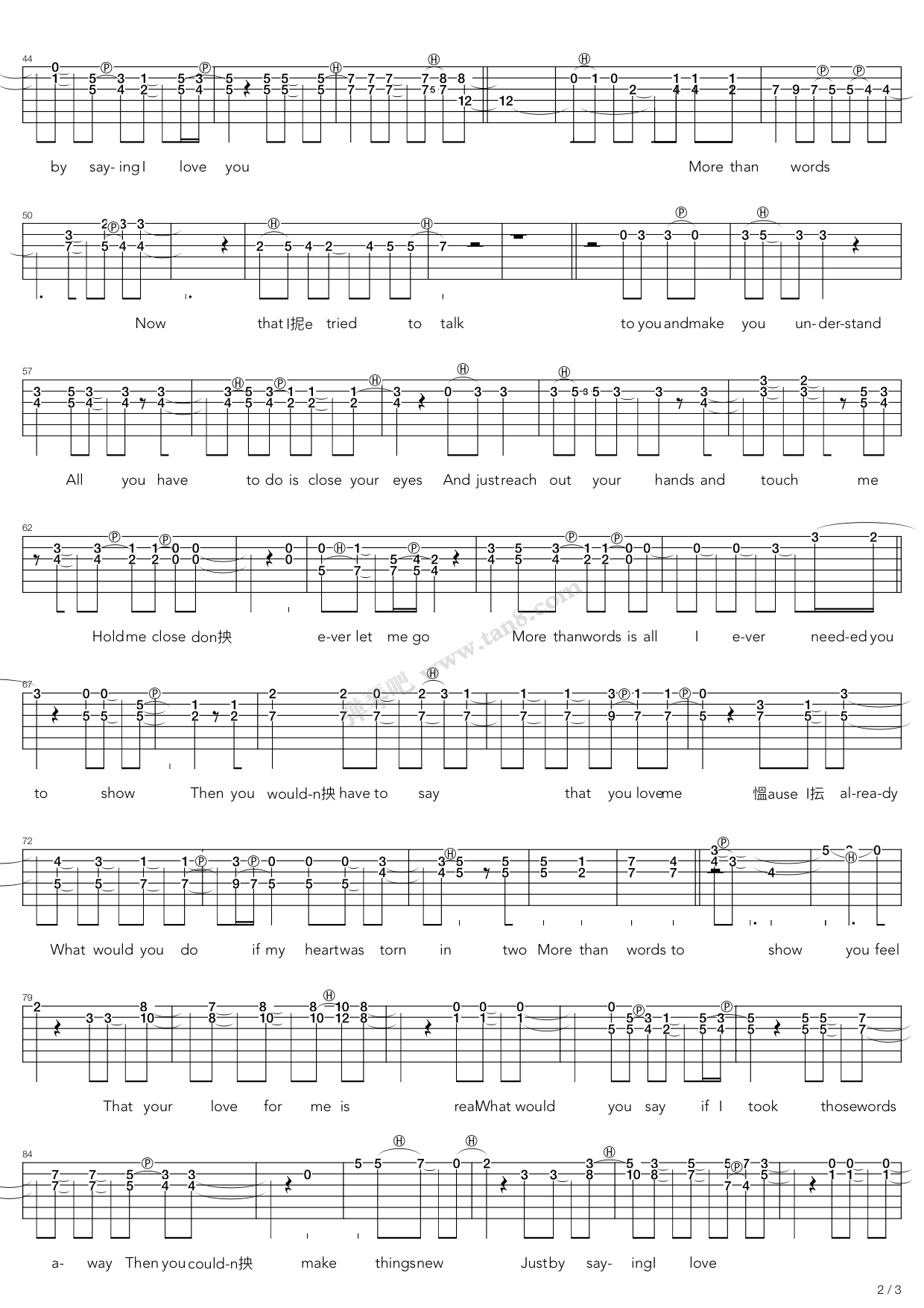 more than words 吉他谱-虫虫吉他谱免费下载