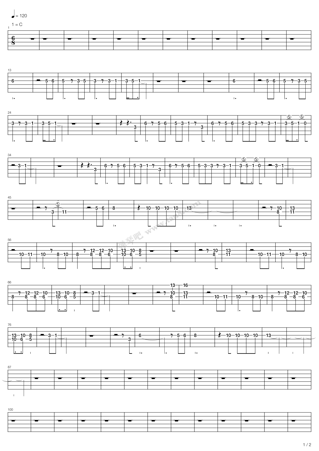 《dusk》,anathema(六线谱 吉他谱吉他谱 第13页