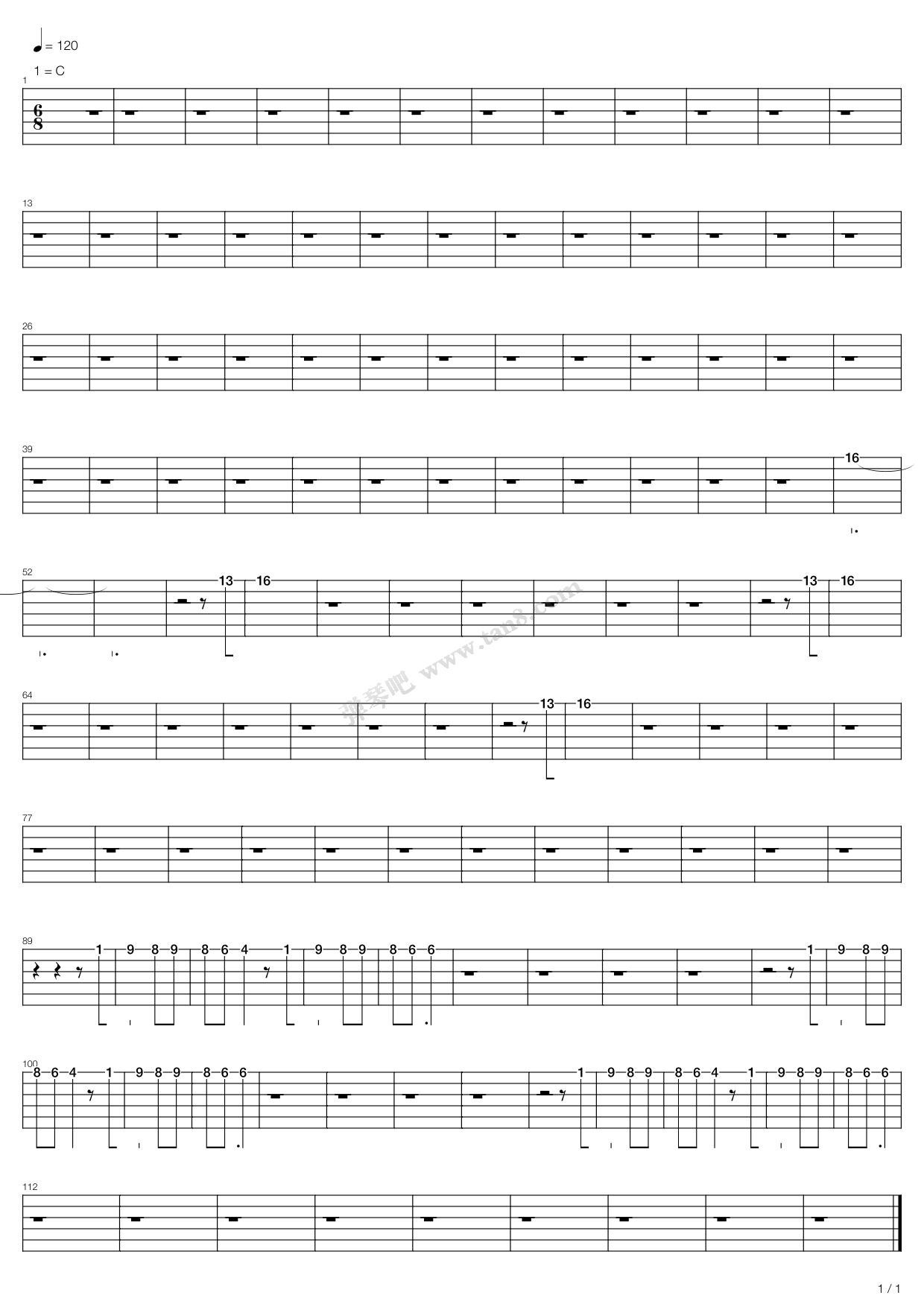 《dusk》,anathema(六线谱 吉他谱吉他谱 第17页