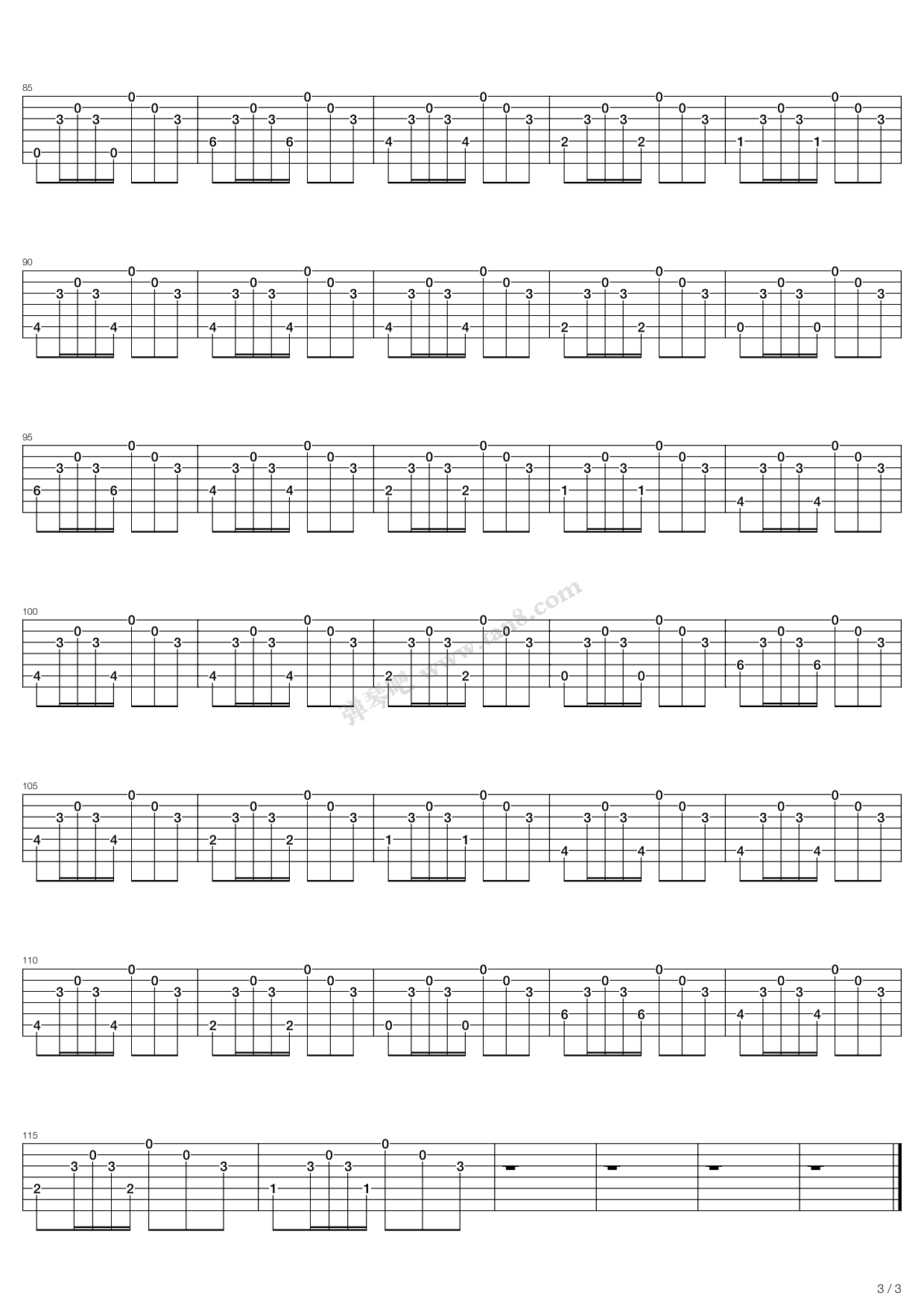 《dusk》,anathema(六线谱 吉他谱吉他谱 第3页