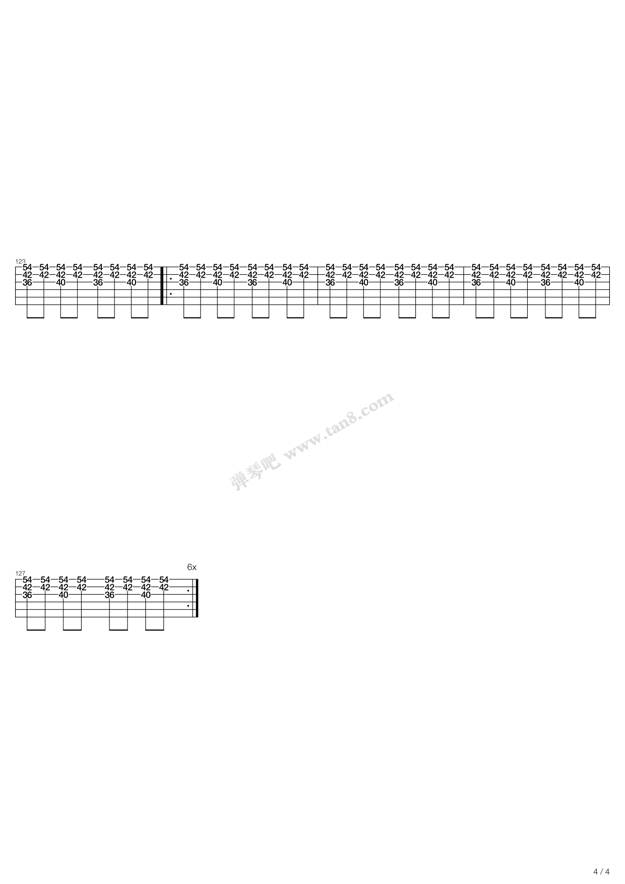 《tender》,blur(六线谱 吉他谱吉他谱 第19页