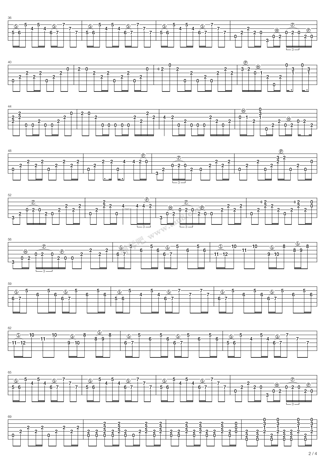 《tender》,blur(六线谱 吉他谱吉他谱 第2页