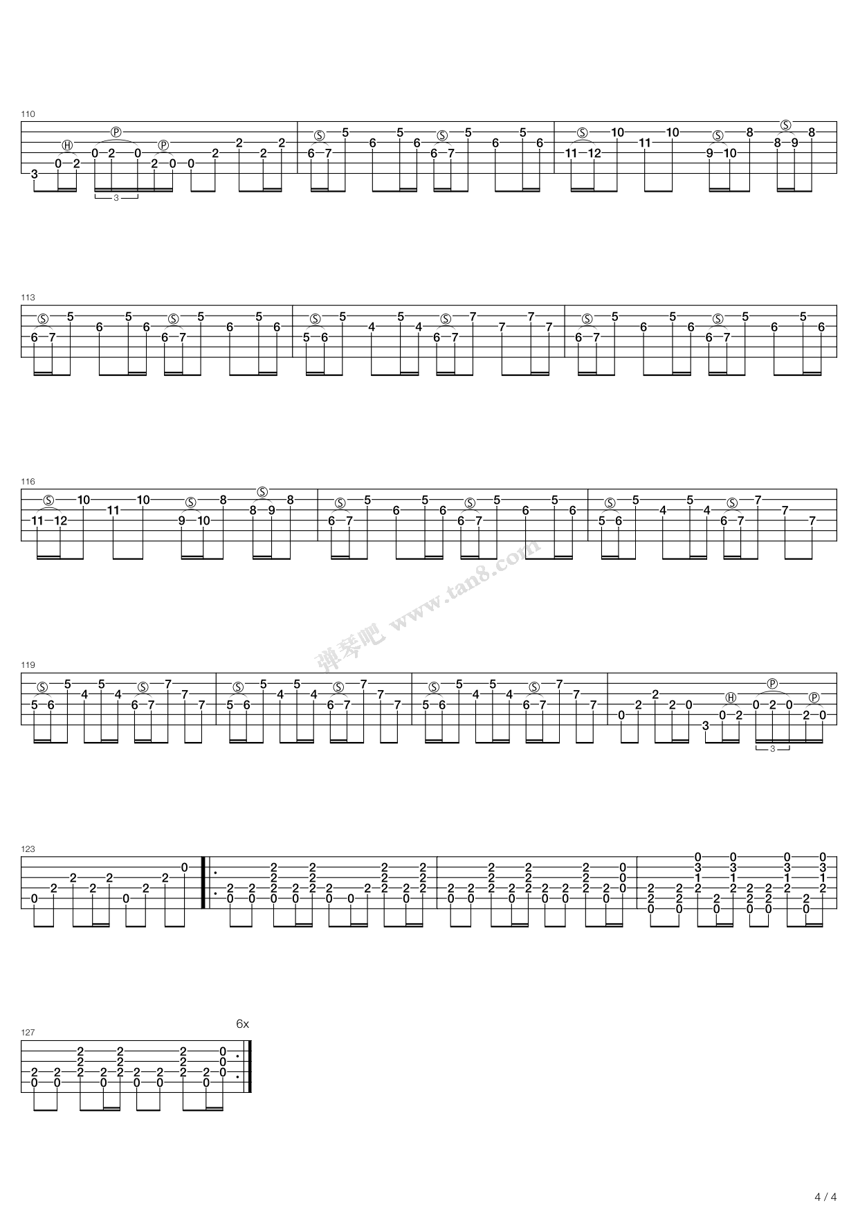 《tender》,blur(六线谱 吉他谱吉他谱 第4页