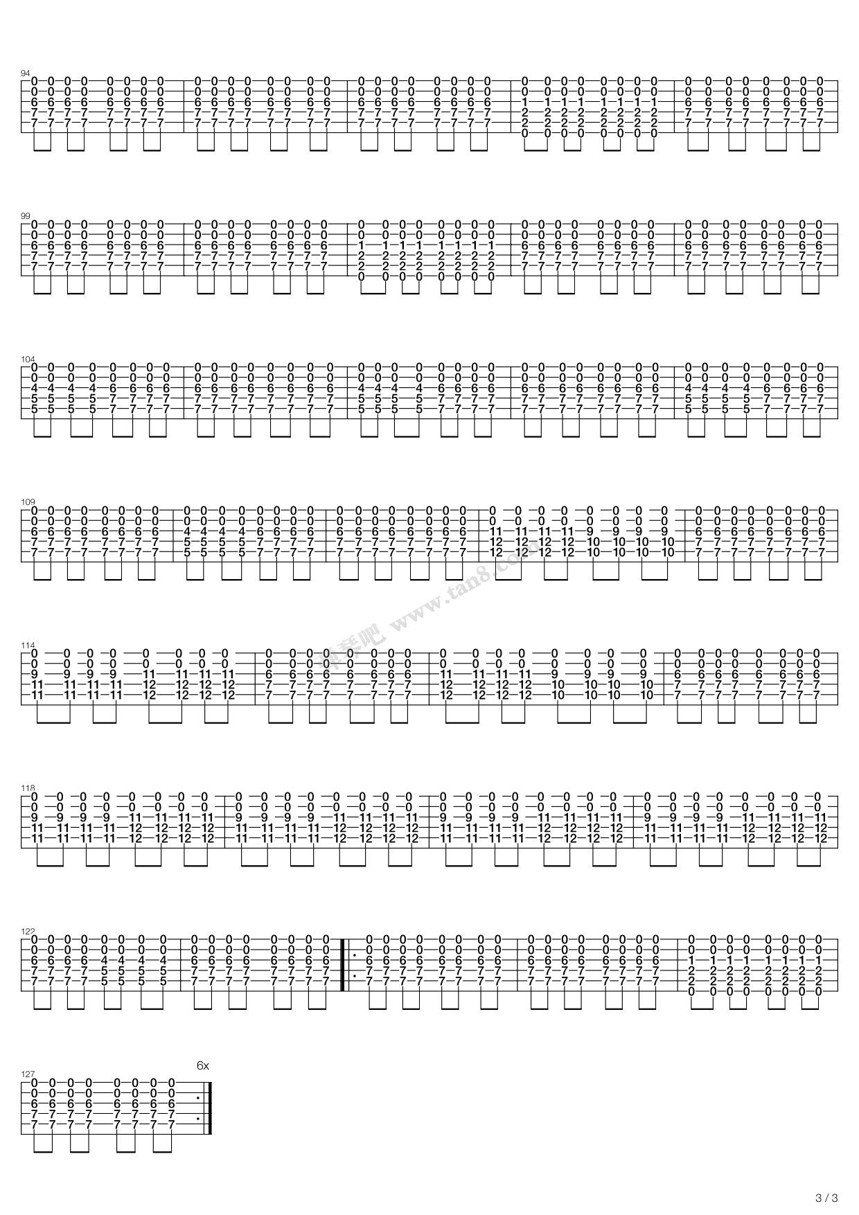 《tender》,blur(六线谱 吉他谱吉他谱 第9页