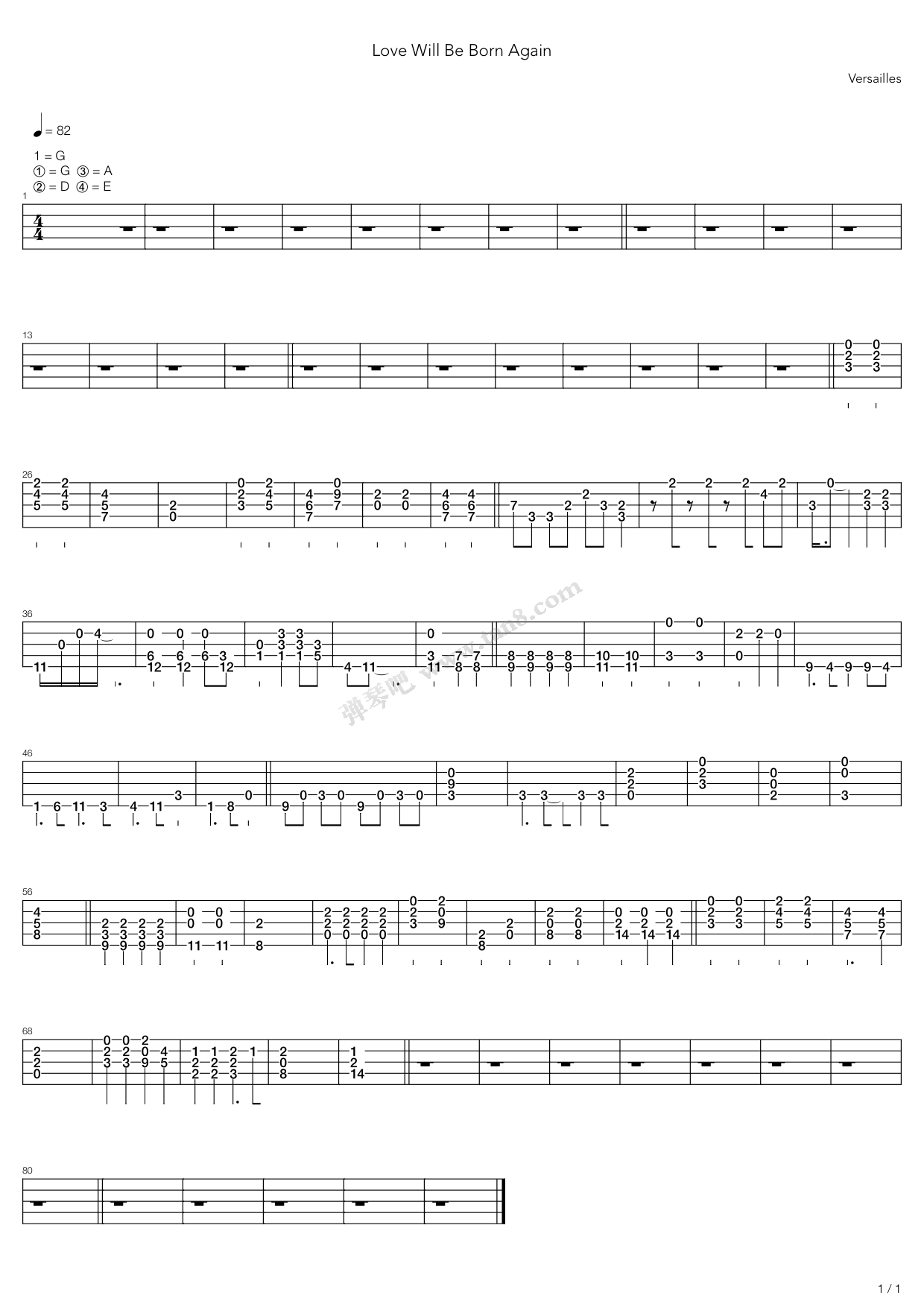 love will be born again 吉他谱-虫虫吉他谱免费下载