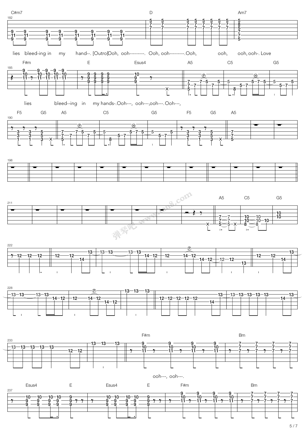 funeral for a friend love lies bleeding 吉他谱-虫虫吉他谱免费